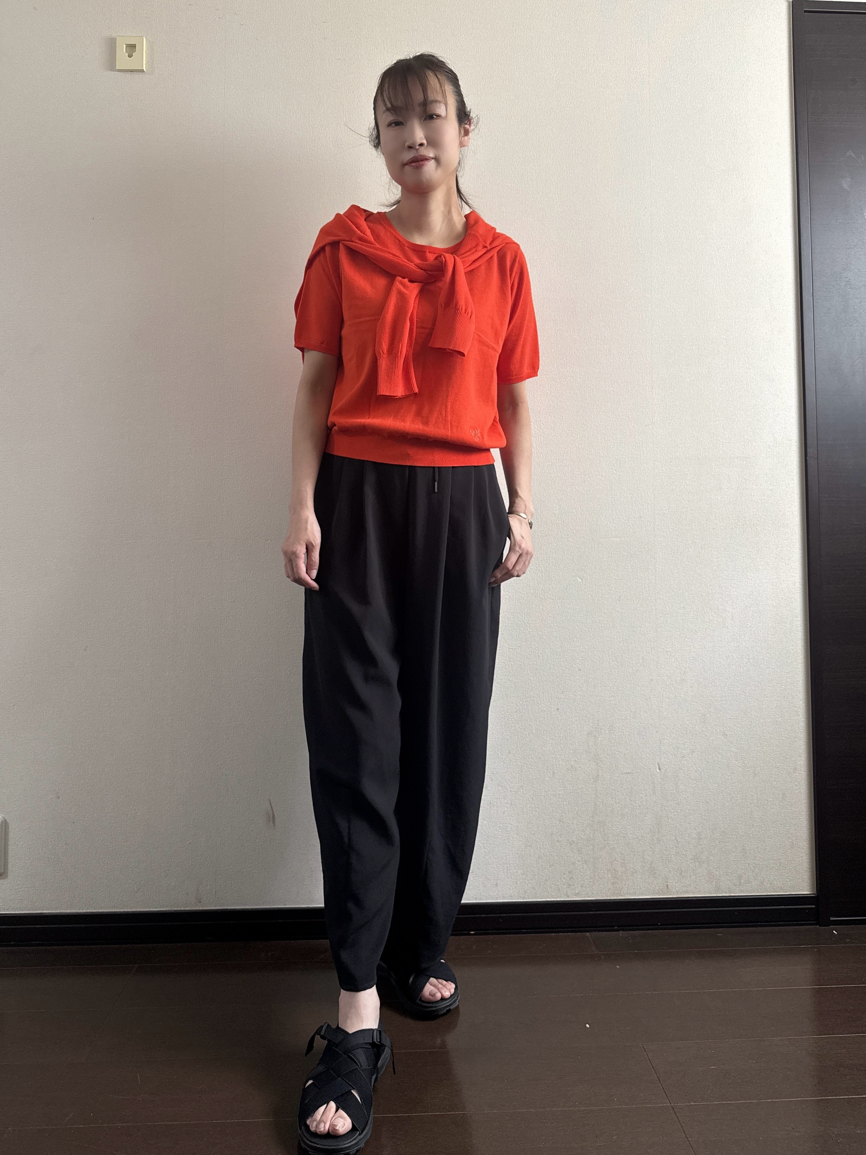 Junさんの「Dessin｜【9色展開/接触冷感/UVカット】ドライタッチサマーニットT」を使ったコーディネート