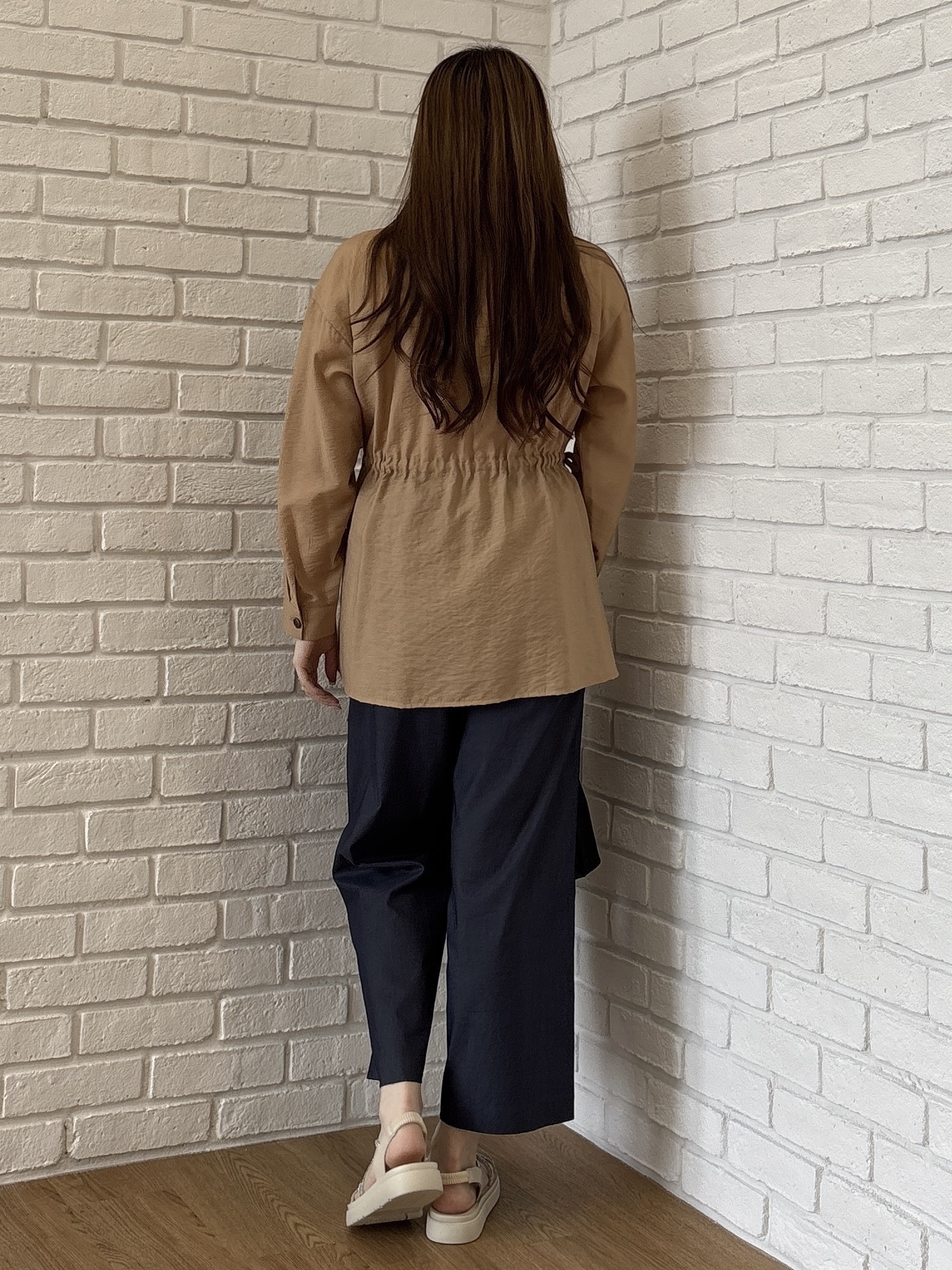 sayaさんの「grove｜高評価！【体型カバー・洗える】シアーサファリシャツジャケット」を使ったコーディネート