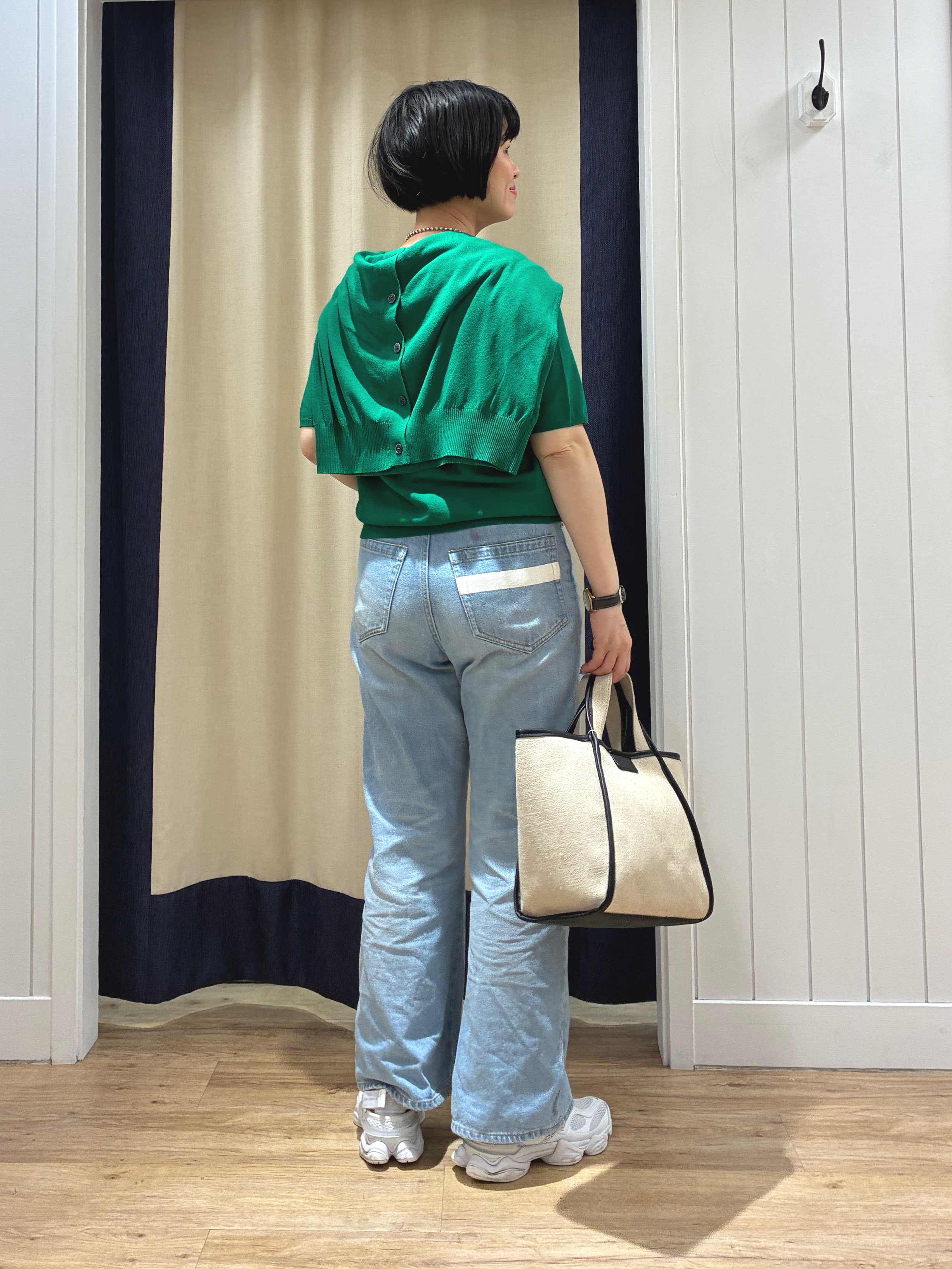 mikaさんの「Dessin｜【9色展開/接触冷感/UVカット】ドライタッチサマーニットT」を使ったコーディネート