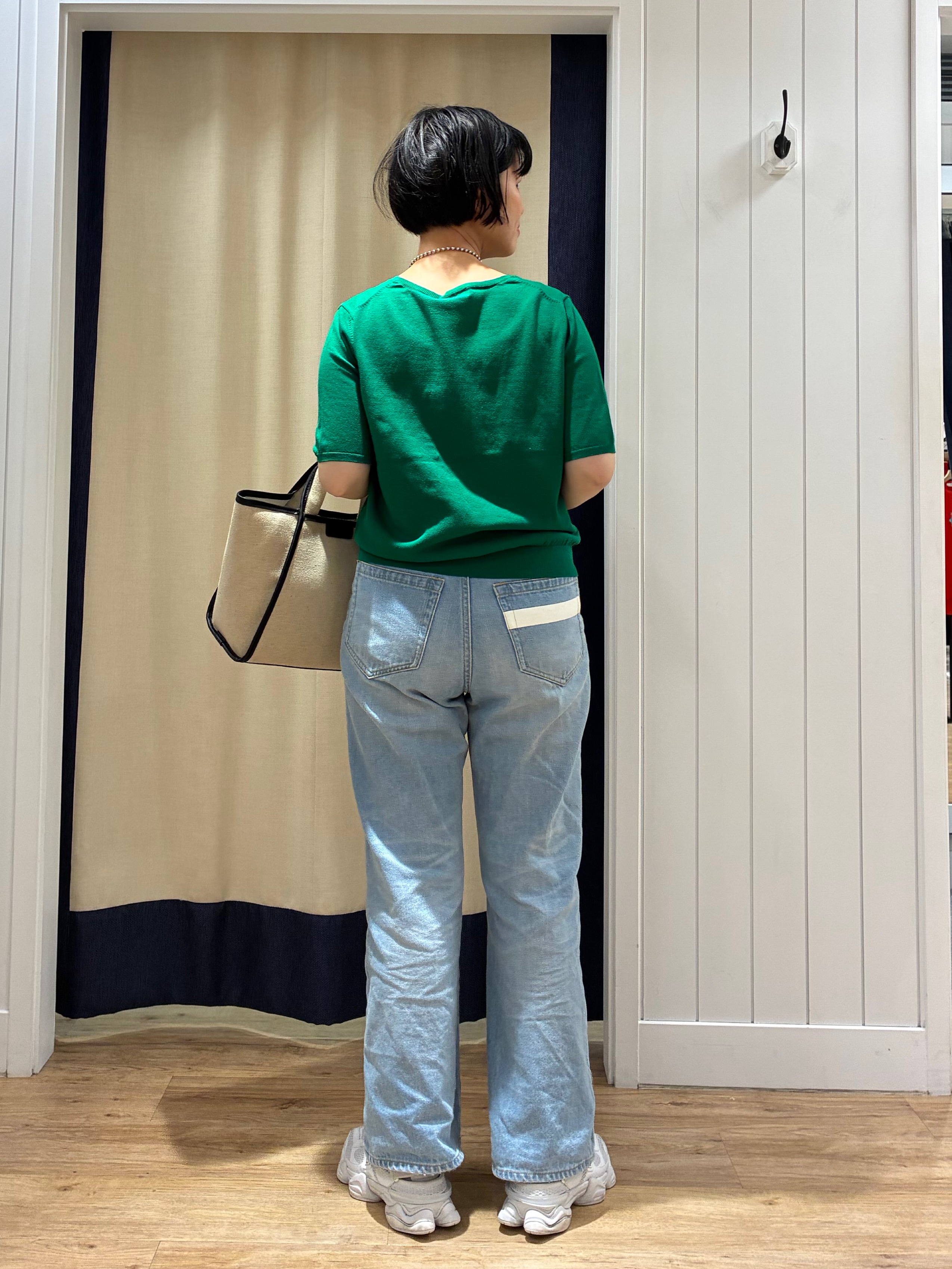 mikaさんの「Dessin｜【9色展開/接触冷感/UVカット】ドライタッチサマーニットT」を使ったコーディネート
