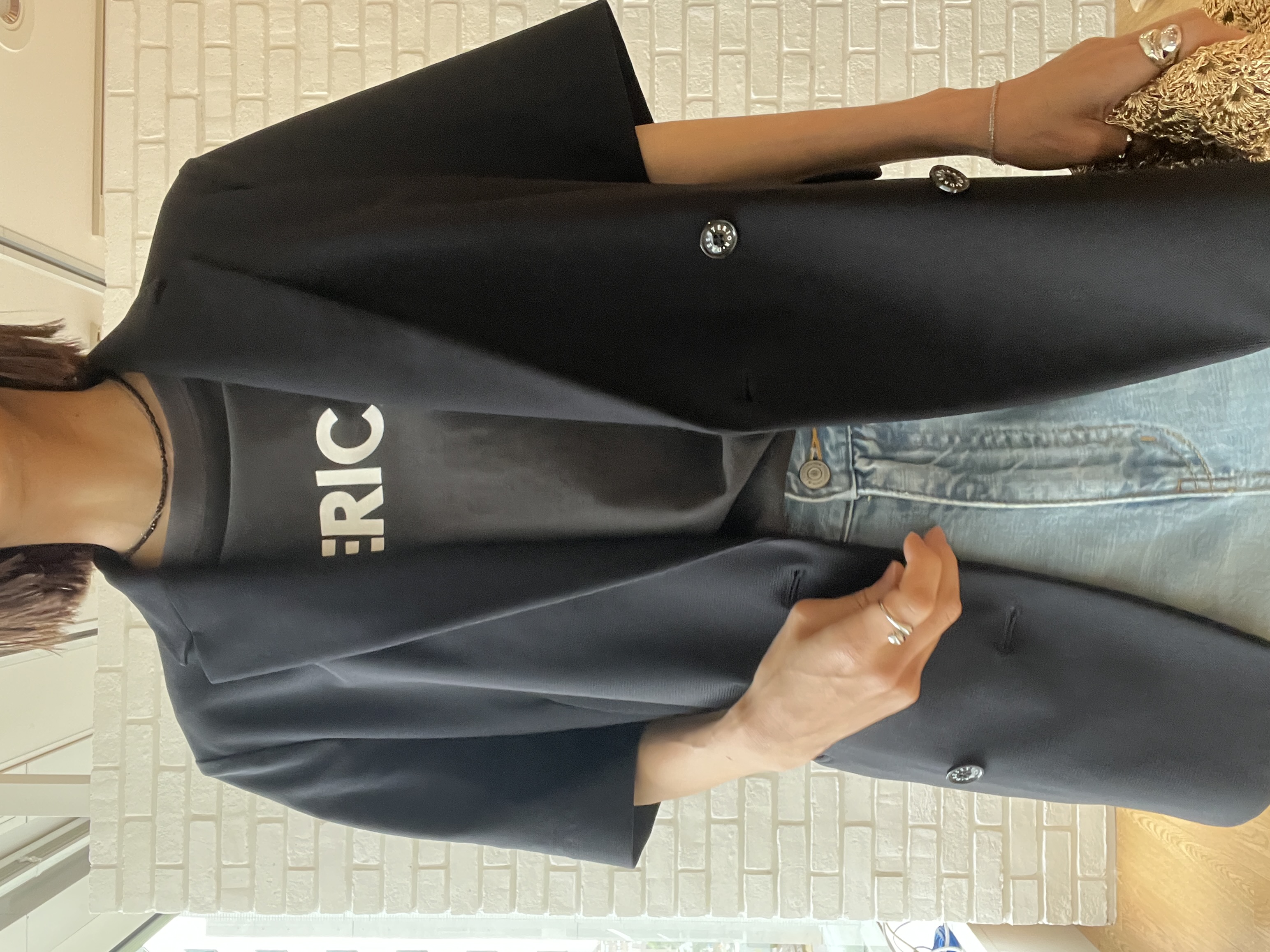 misaさんの「DRESSTERIOR｜◆【接触冷感/UVカット/ウォッシャブル】エアトールハーフスリーブダブルジャケット」を使ったコーディネート
