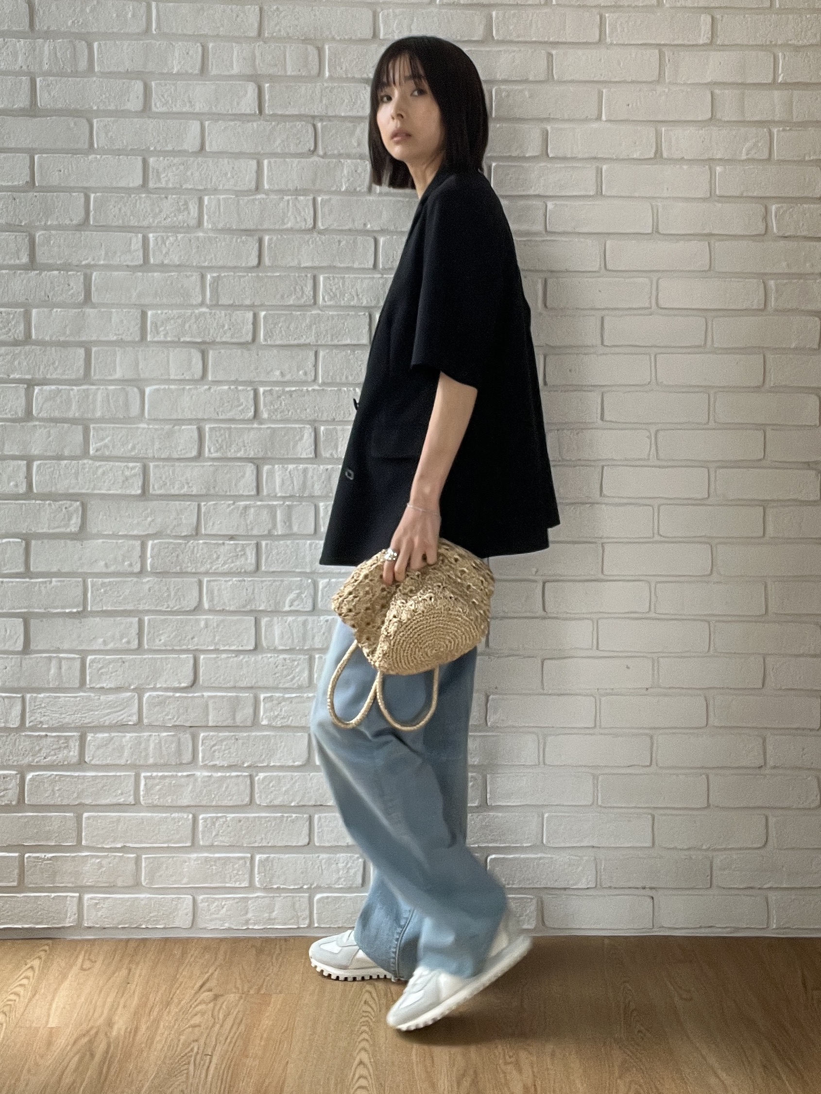 misaさんの「DRESSTERIOR｜◆【接触冷感/UVカット/ウォッシャブル】エアトールハーフスリーブダブルジャケット」を使ったコーディネート