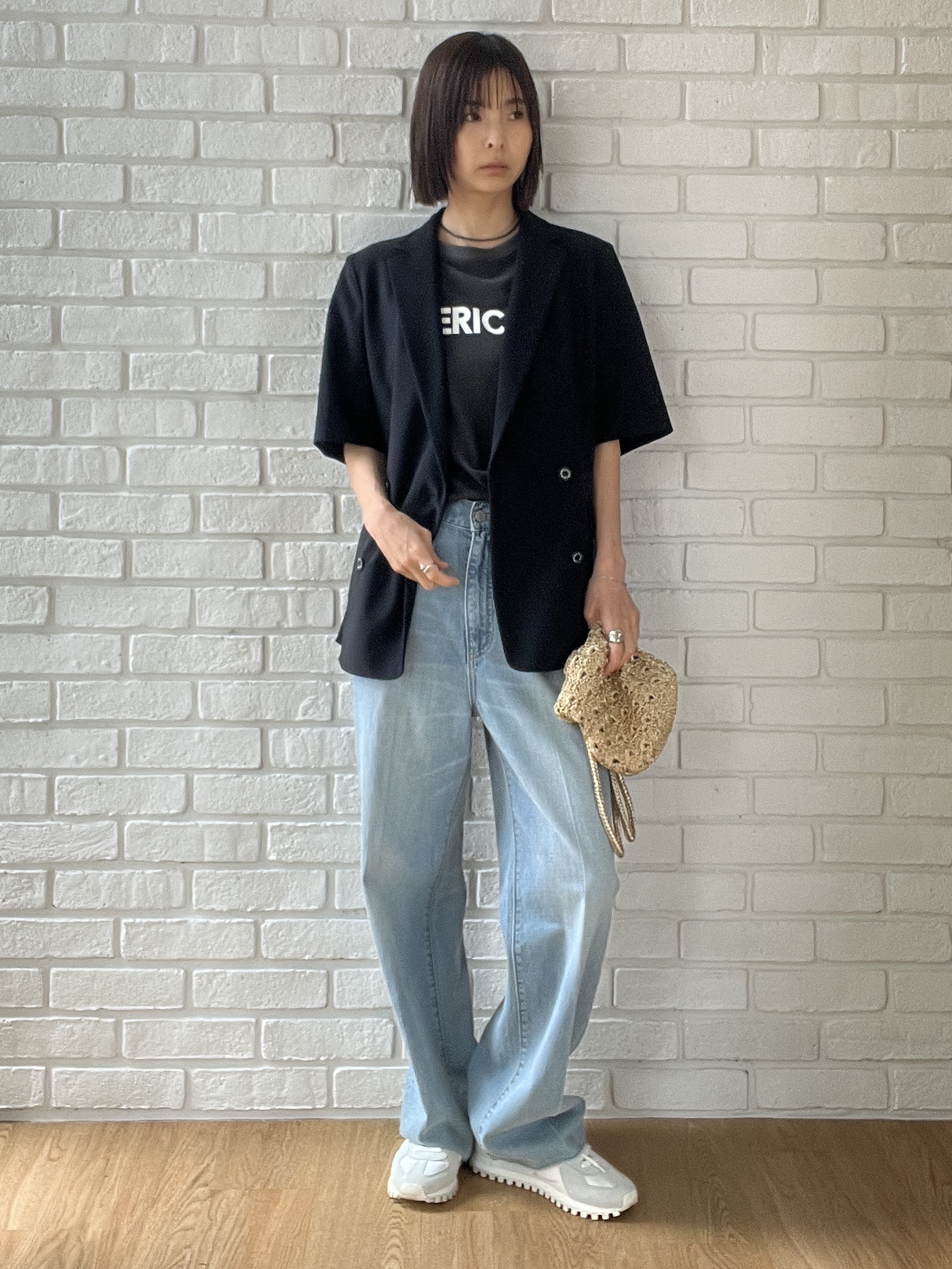 misaさんの「DRESSTERIOR｜◆【接触冷感/UVカット/ウォッシャブル】エアトールハーフスリーブダブルジャケット」を使ったコーディネート