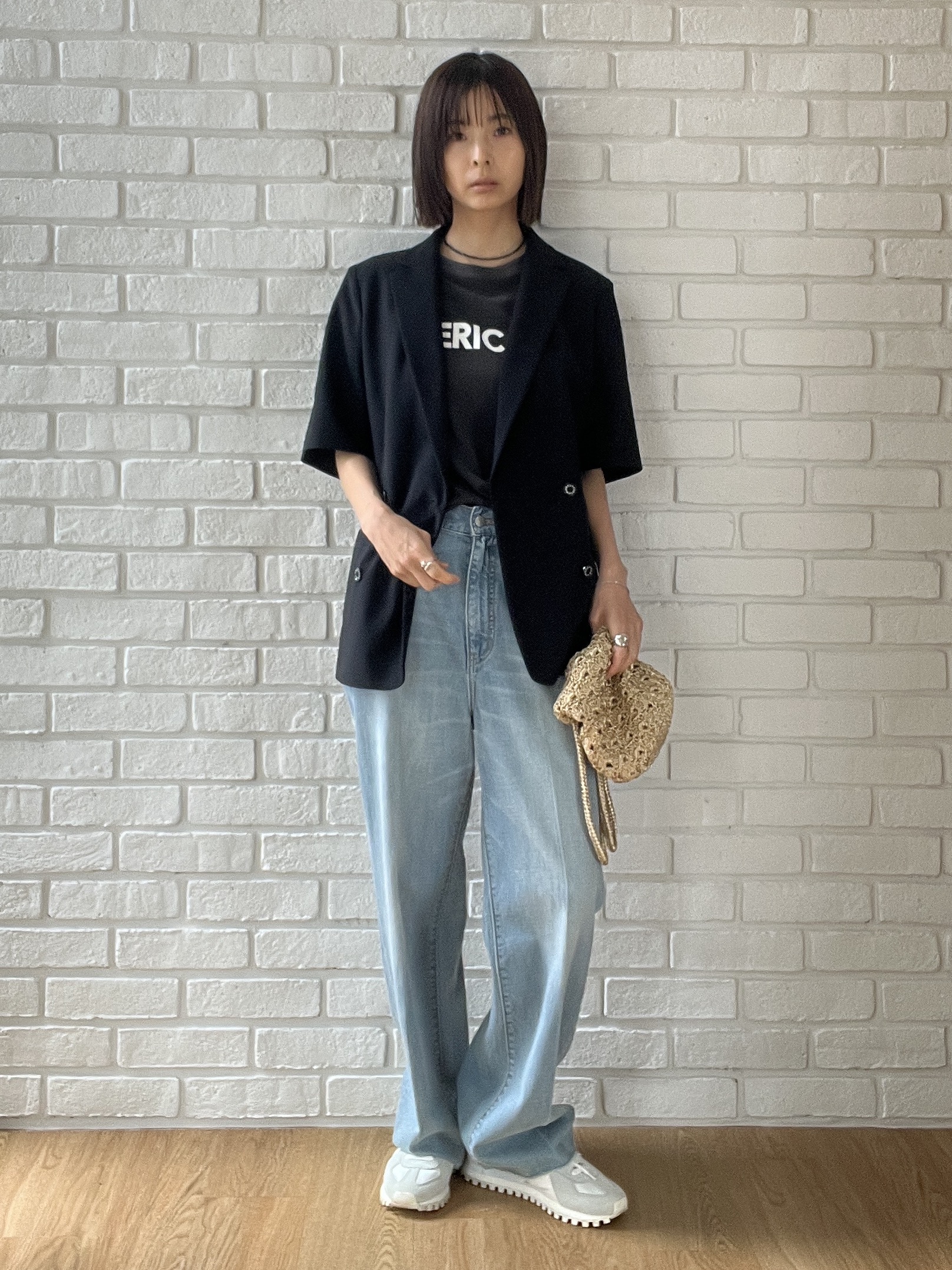 misaさんの「DRESSTERIOR｜◆【接触冷感/UVカット/ウォッシャブル】エアトールハーフスリーブダブルジャケット」を使ったコーディネート