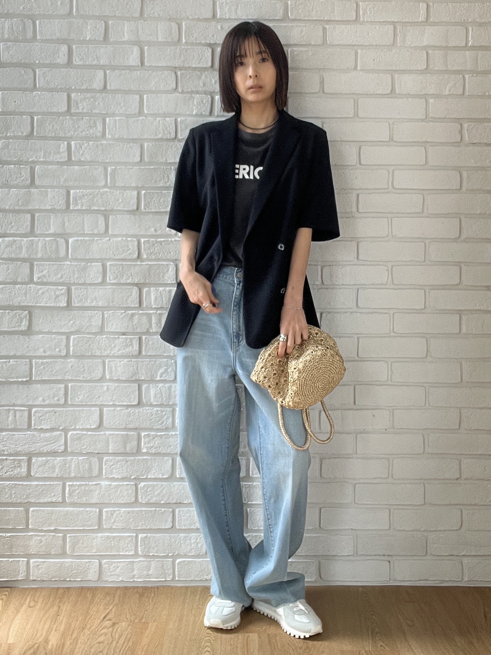 misaさんの「DRESSTERIOR｜◆【接触冷感/UVカット/ウォッシャブル】エアトールハーフスリーブダブルジャケット」を使ったコーディネート