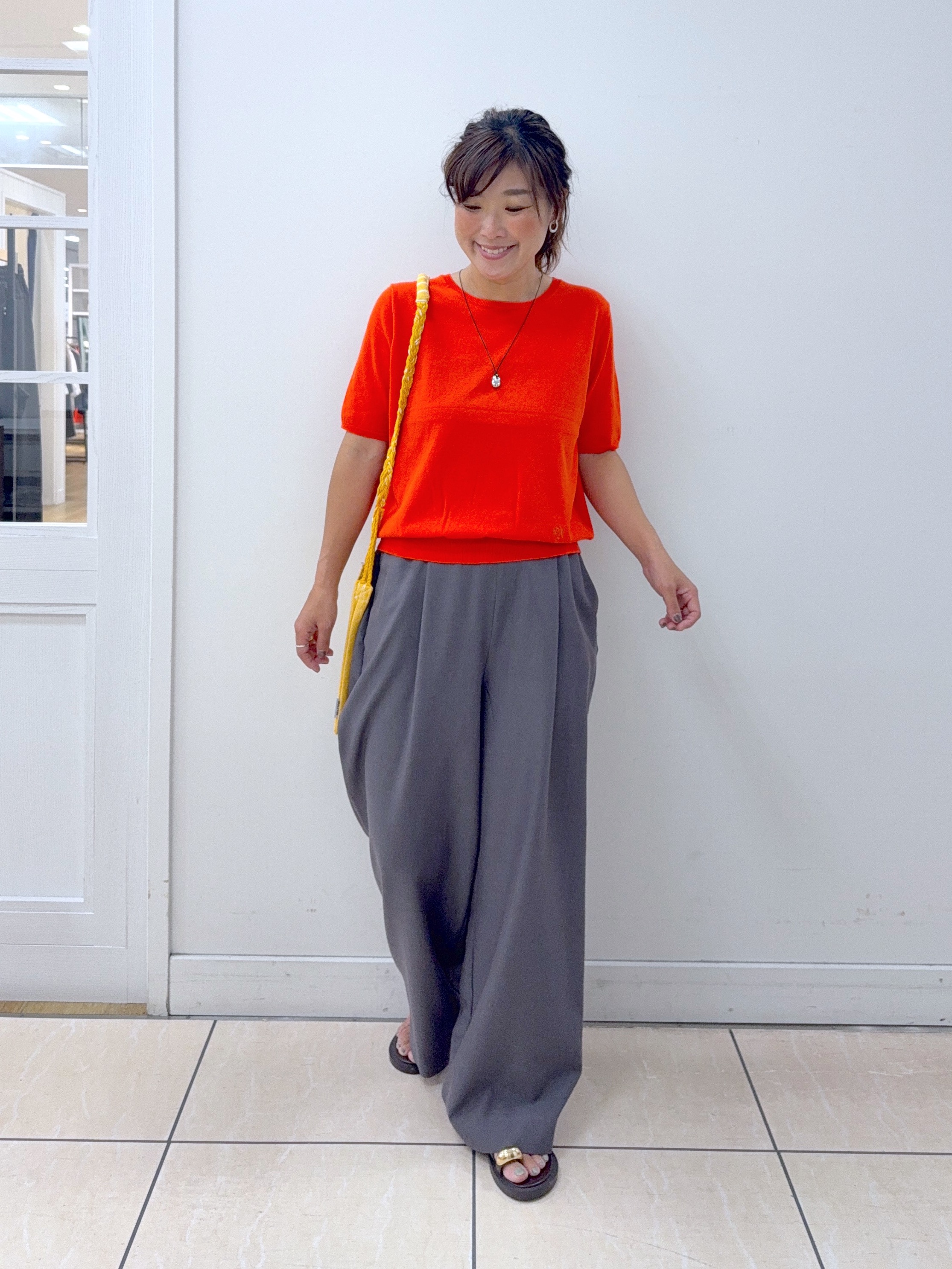 Osawaさんの「Dessin｜【9色展開/接触冷感/UVカット】ドライタッチサマーニットT」を使ったコーディネート