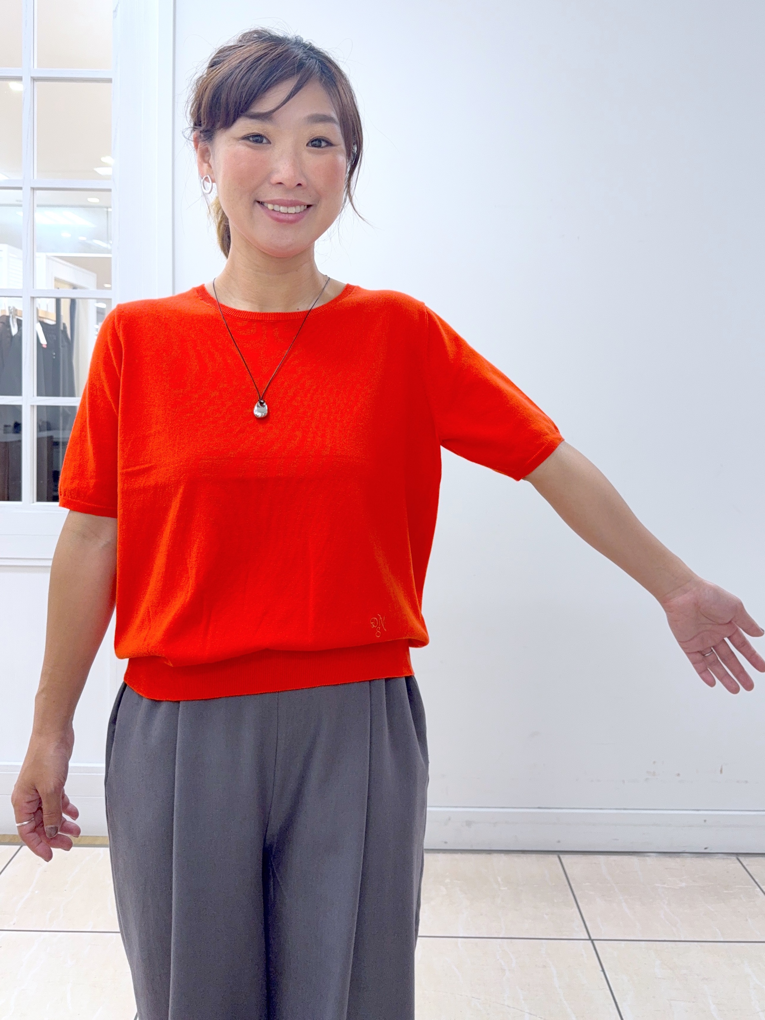 Osawaさんの「Dessin｜【9色展開/接触冷感/UVカット】ドライタッチサマーニットT」を使ったコーディネート