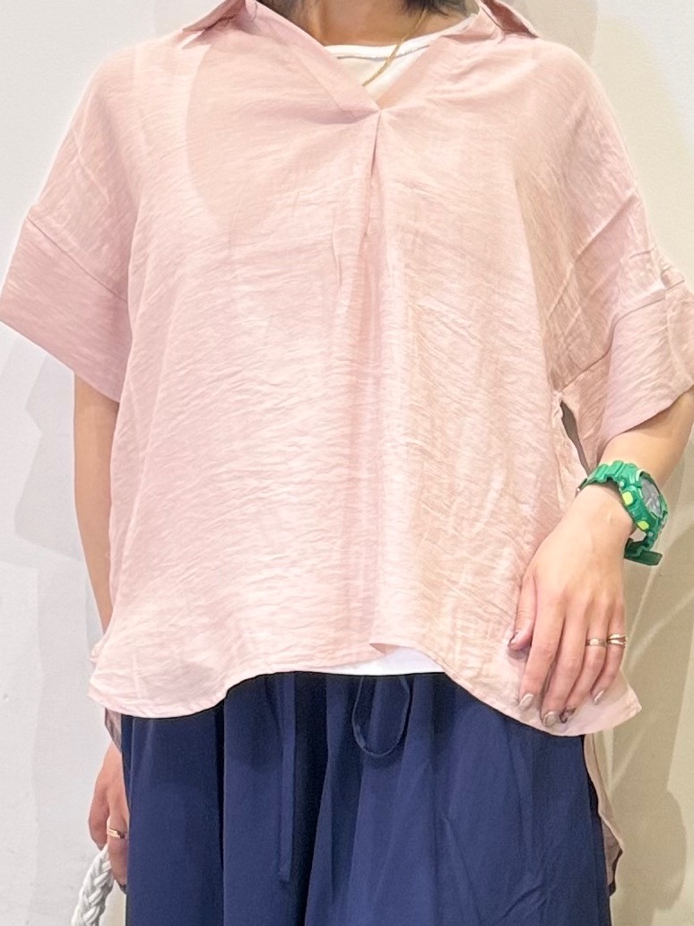 misakiさんの「SHOO･LA･RUE｜【2点セット/S-LL/洗濯機可】時短でコーデ決まる スラブスキッパーシャツ＋タンクトップ」を使ったコーディネート