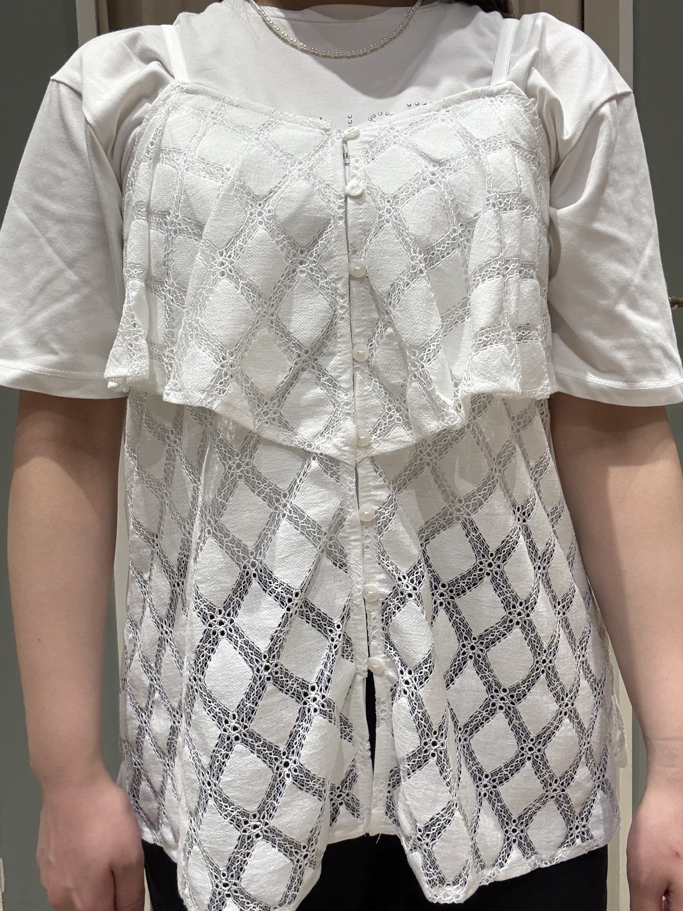 yuukaさんの「grove｜【UVカット/接触冷感】プリントアソート5分袖Tシャツ」を使ったコーディネート
