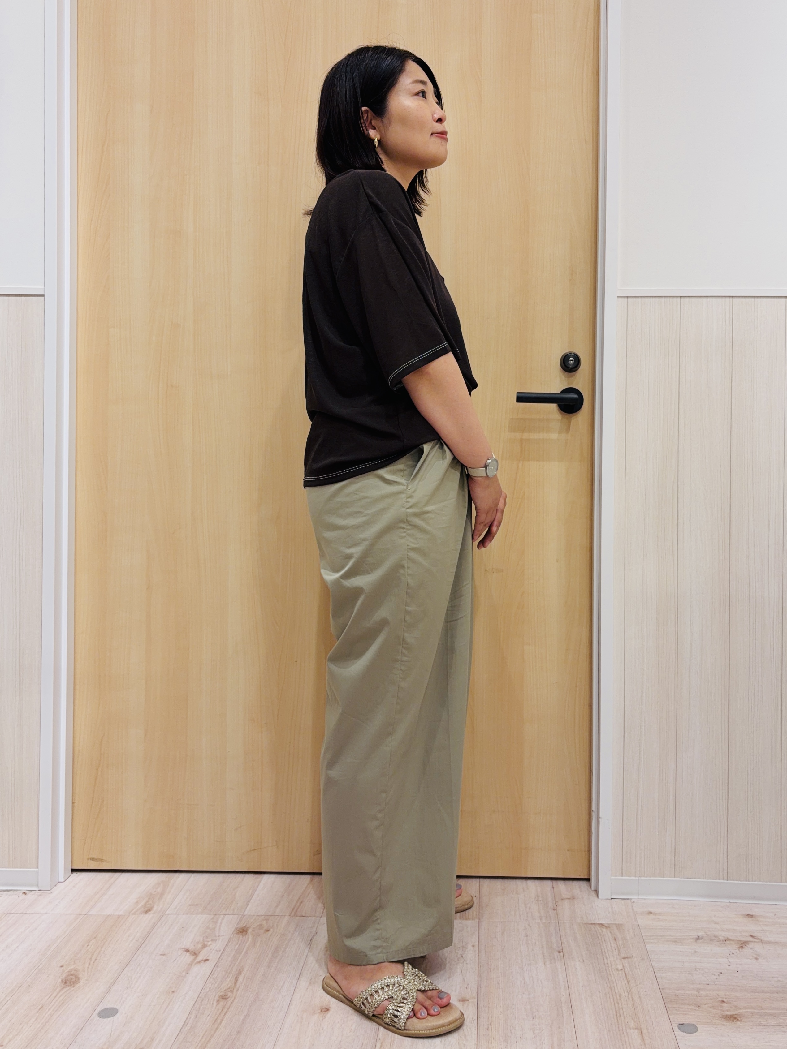 すーさんの「SHOO･LA･RUE｜【S-LL/洗濯機可/体型カバー】ゆるっとこなれる 大人のシアースラブTシャツ」を使ったコーディネート