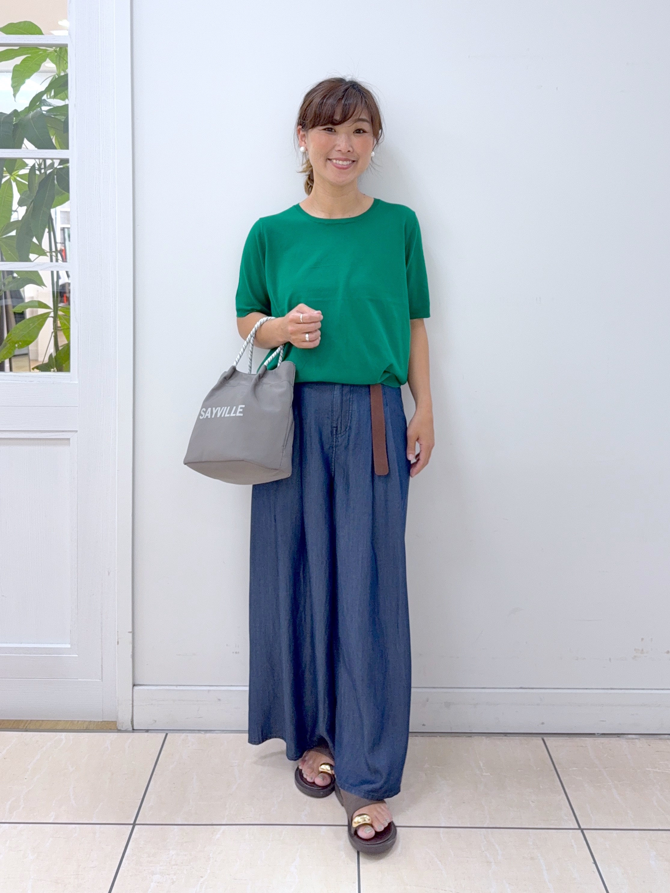 Osawaさんの「Dessin｜【9色展開/接触冷感/UVカット】ドライタッチサマーニットT」を使ったコーディネート
