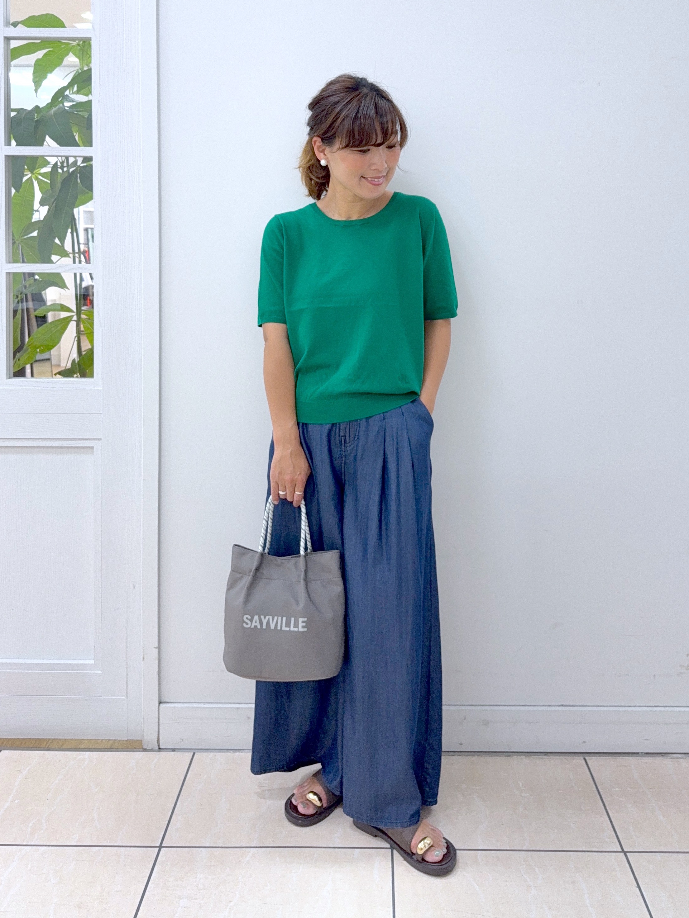 Osawaさんの「Dessin｜【9色展開/接触冷感/UVカット】ドライタッチサマーニットT」を使ったコーディネート