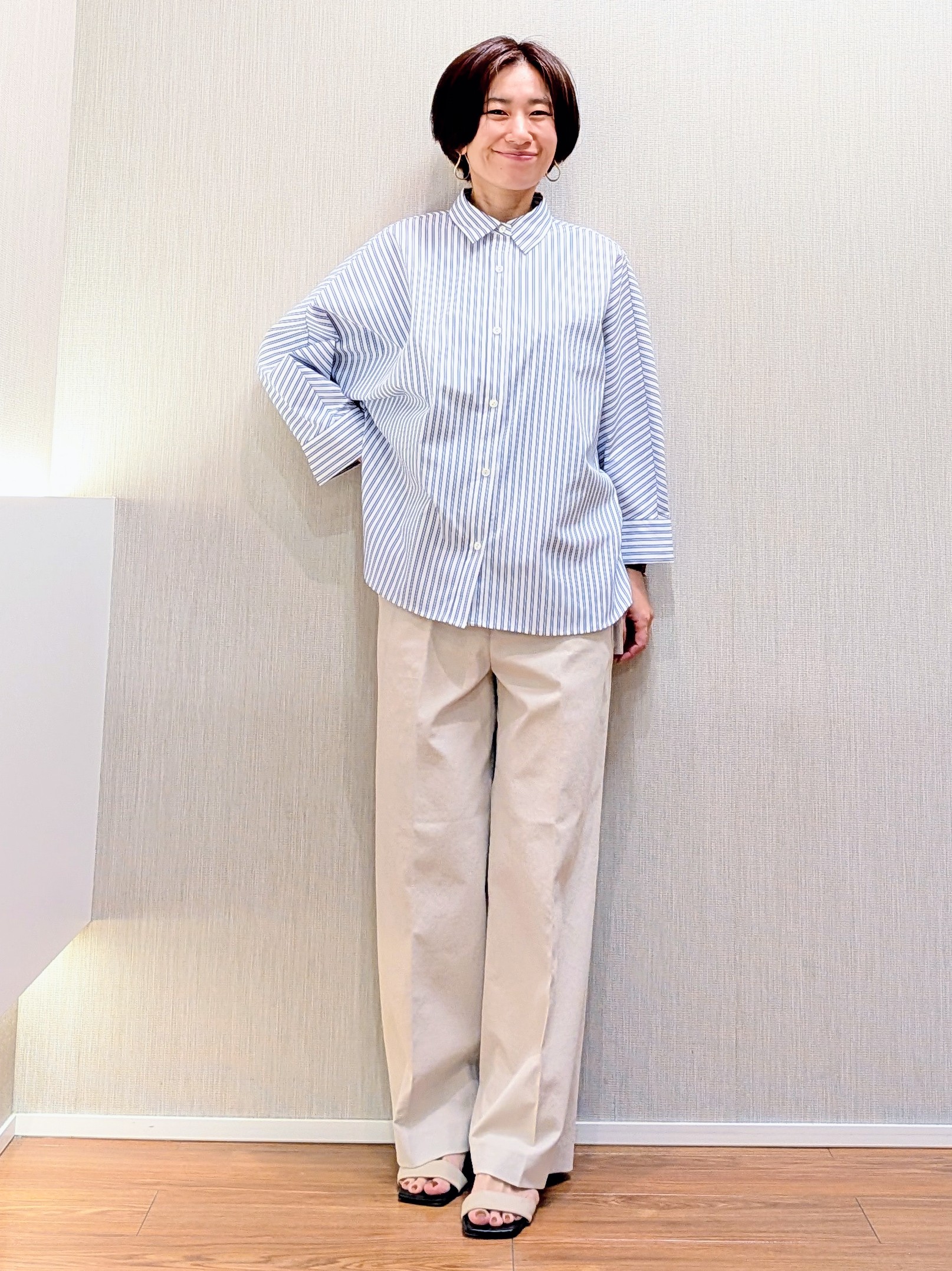 ミズタさんの「UNTITLED｜【接触冷感/吸水速乾/UVカット】ドルマンスリーブシャツ」を使ったコーディネート