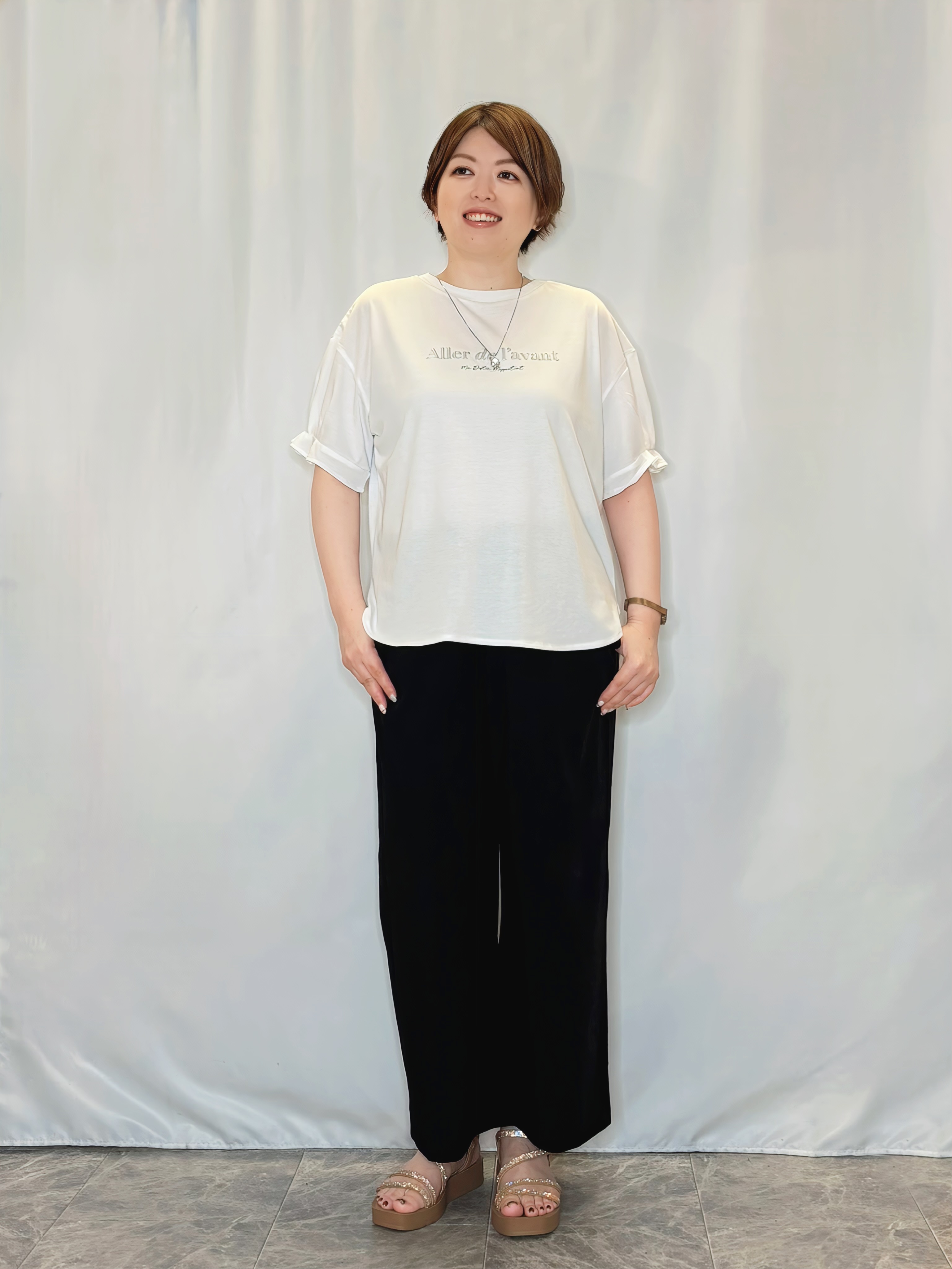 たみさんの「SHOO･LA･RUE｜【S-LL】軽やかな シアーライトブルゾン」を使ったコーディネート
