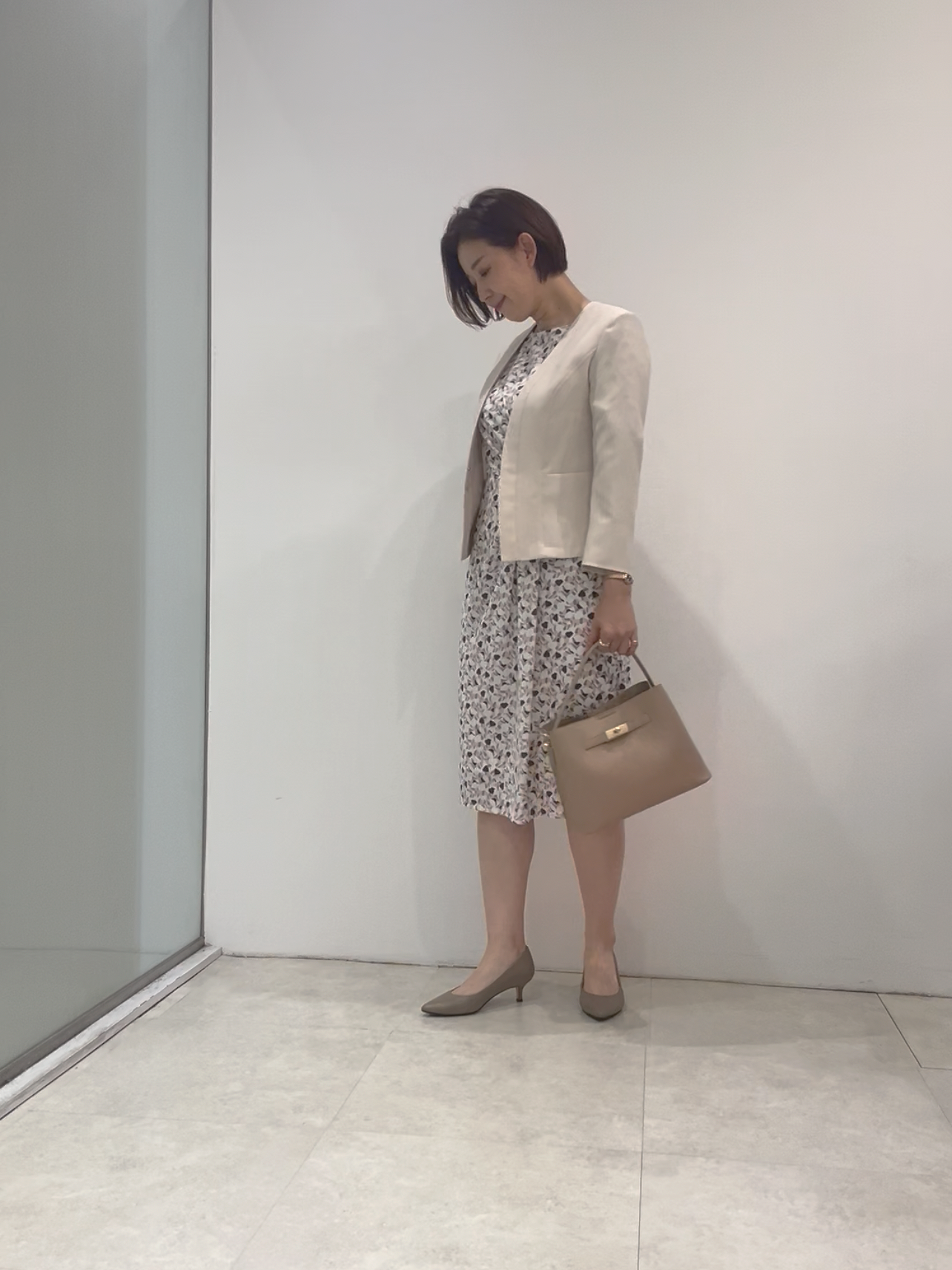 まどかさんの「UNTITLED｜【日本製／接触冷感／UVケア／手洗い可】リネンライクノーカラージャケット」を使ったコーディネート