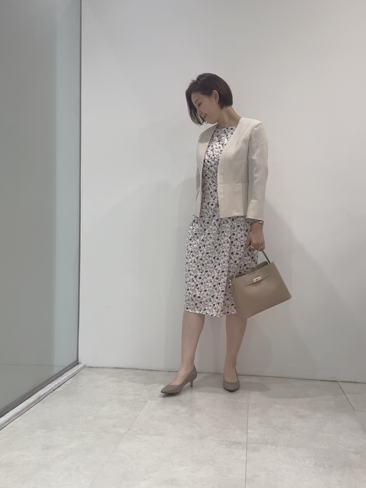 まどかさんの「UNTITLED｜【日本製／接触冷感／UVケア／手洗い可】リネンライクノーカラージャケット」を使ったコーディネート