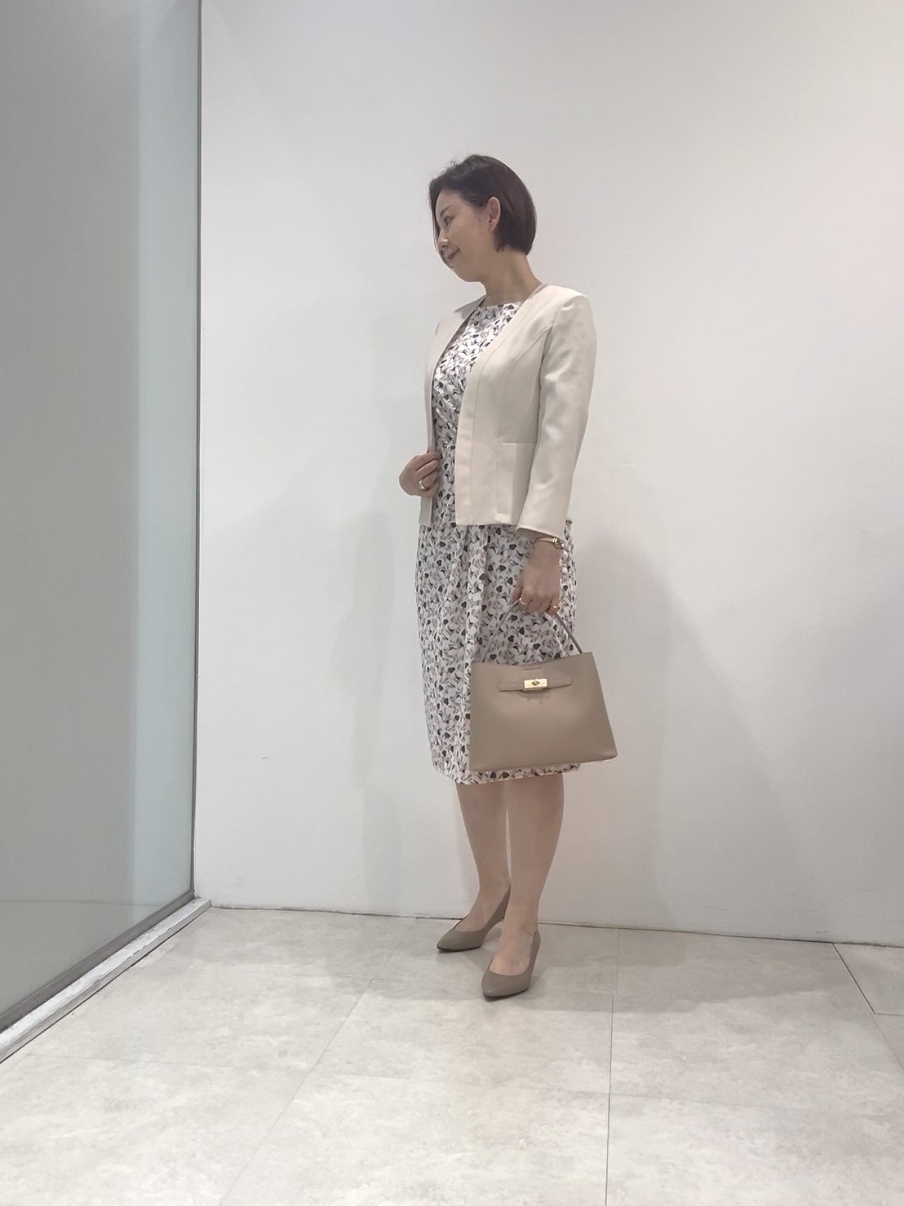 まどかさんの「UNTITLED｜【日本製／接触冷感／UVケア／手洗い可】リネンライクノーカラージャケット」を使ったコーディネート