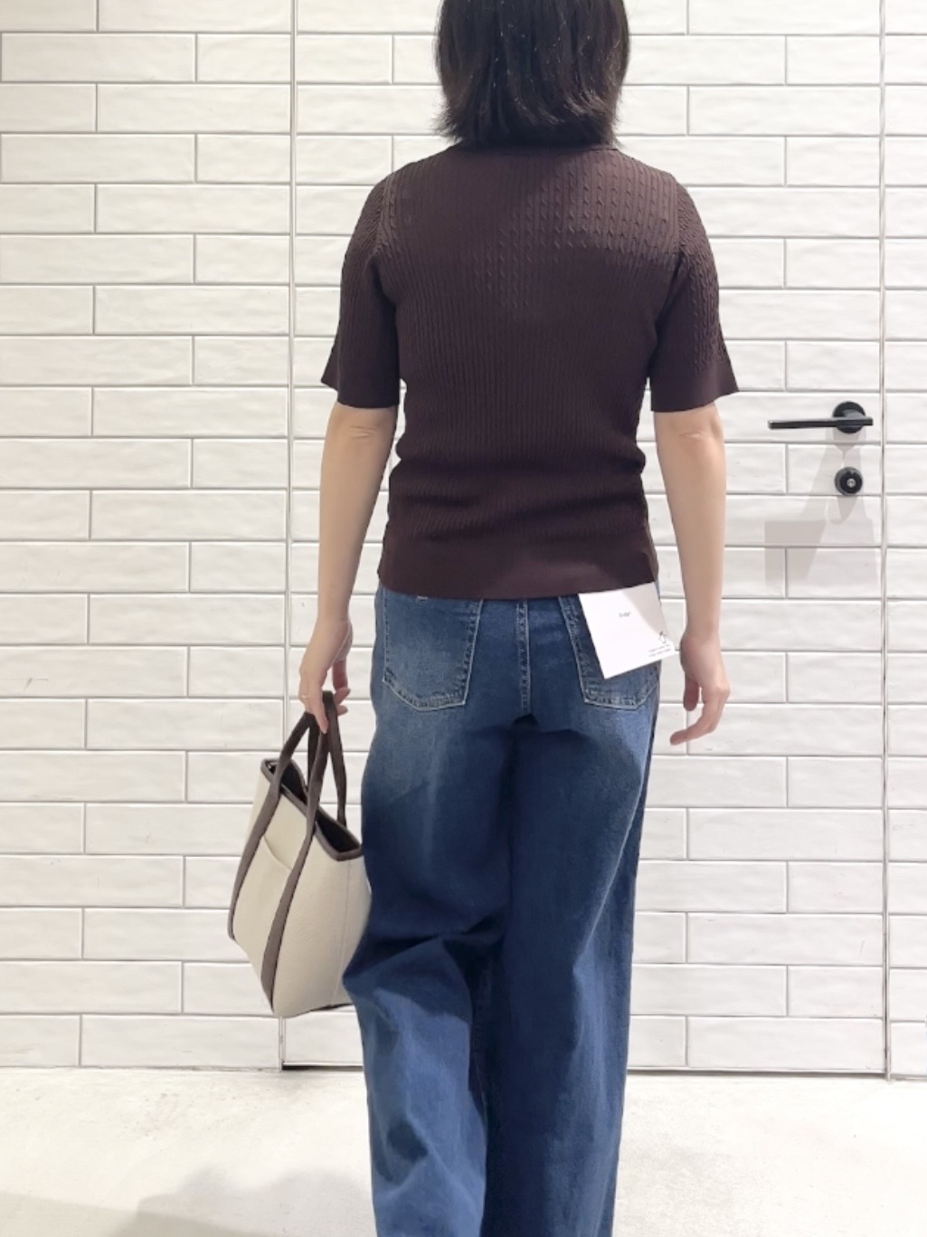 しおりさんの「OPAQUE.CLIP｜【UV／接触冷感】ケーブルポロニット《洗濯機OK／抗ピル》」を使ったコーディネート