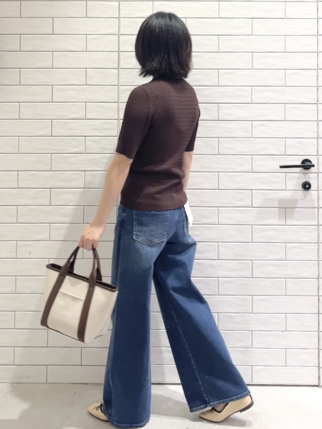 しおりさんの「OPAQUE.CLIP｜【UV／接触冷感】ケーブルポロニット《洗濯機OK／抗ピル》」を使ったコーディネート
