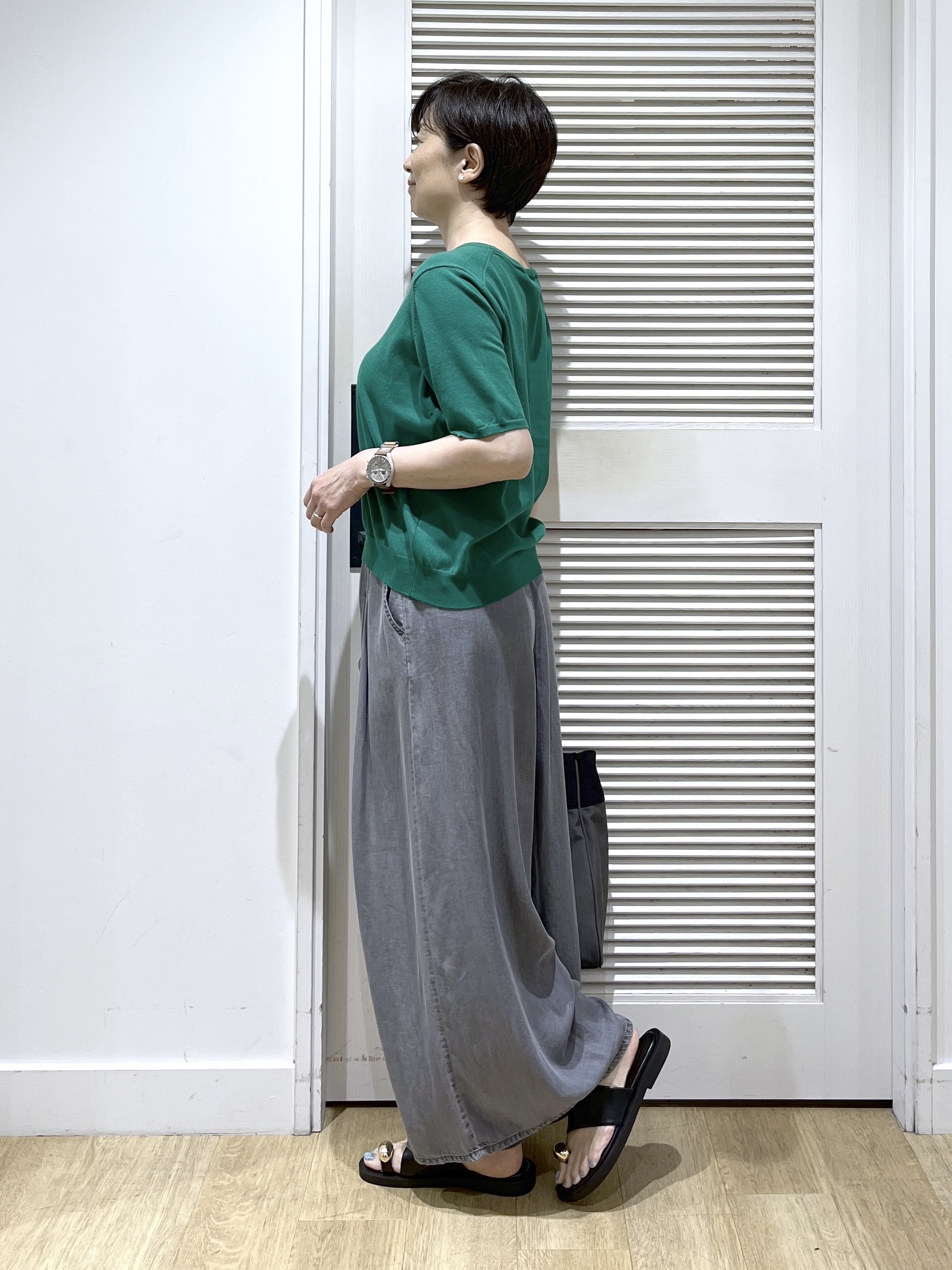 Miyazakiさんの「Dessin｜【9色展開/接触冷感/UVカット】ドライタッチサマーニットT」を使ったコーディネート