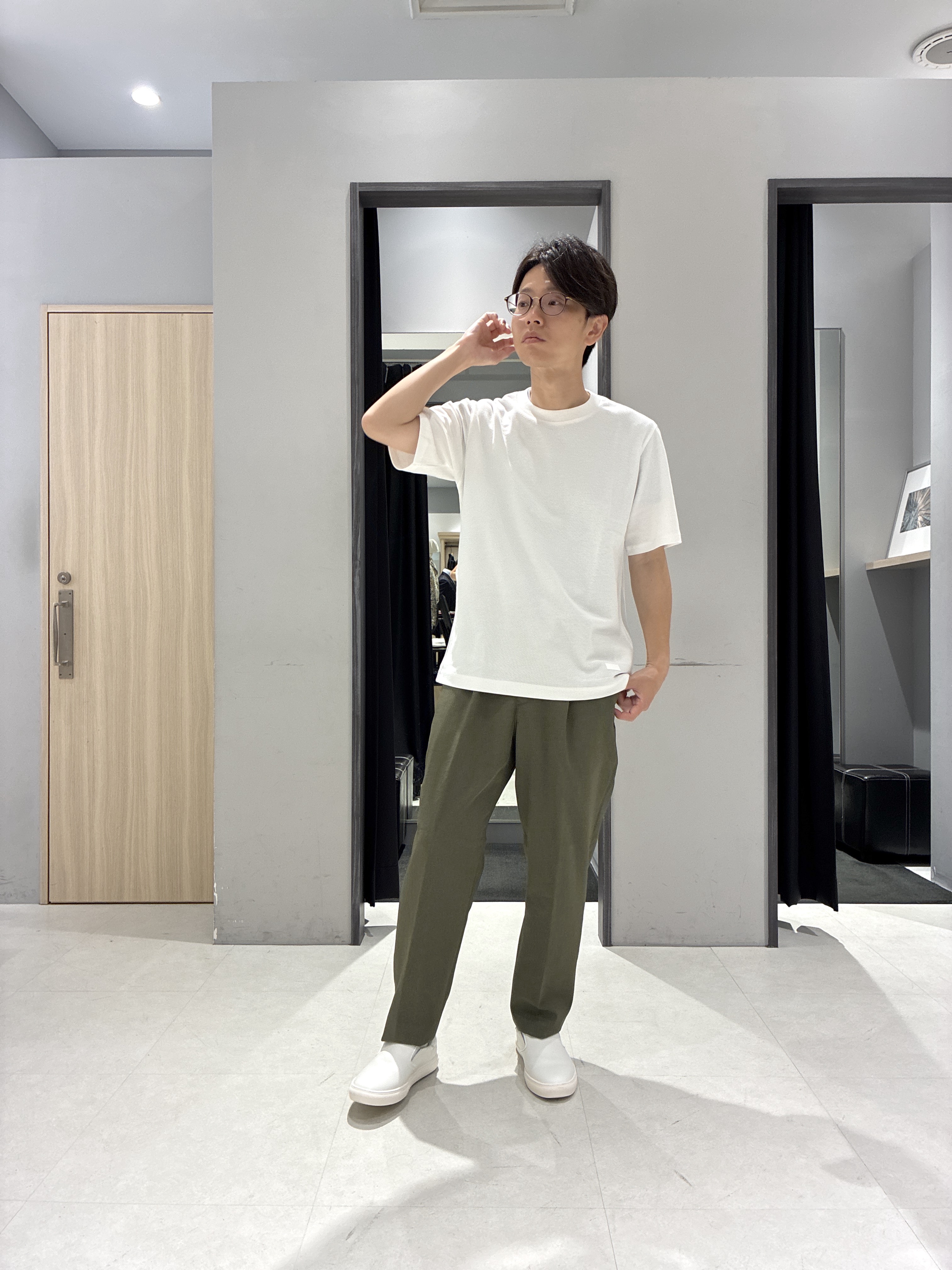 わいずみさんの「TAKEO KIKUCHI｜【接触冷感】ハイブリッド リネン 七分袖シャツ」を使ったコーディネート