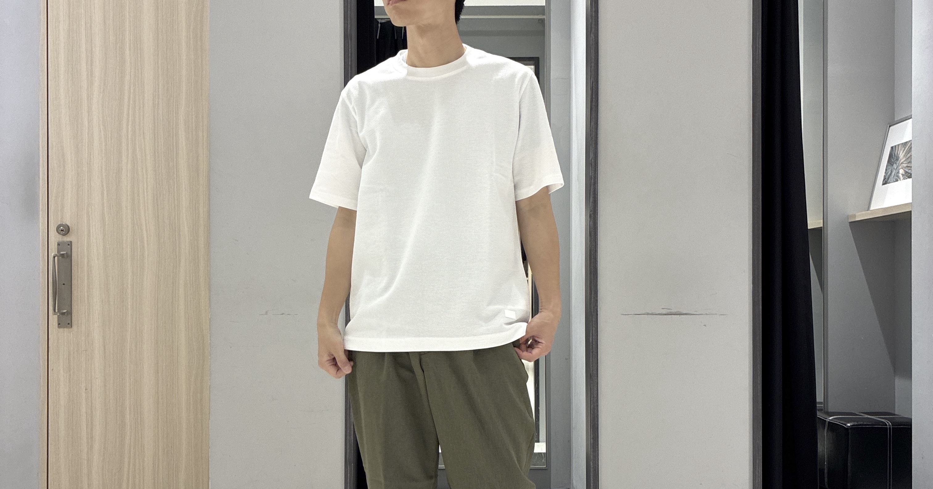 わいずみさんの「TAKEO KIKUCHI｜【接触冷感】ハイブリッド リネン 七分袖シャツ」を使ったコーディネート