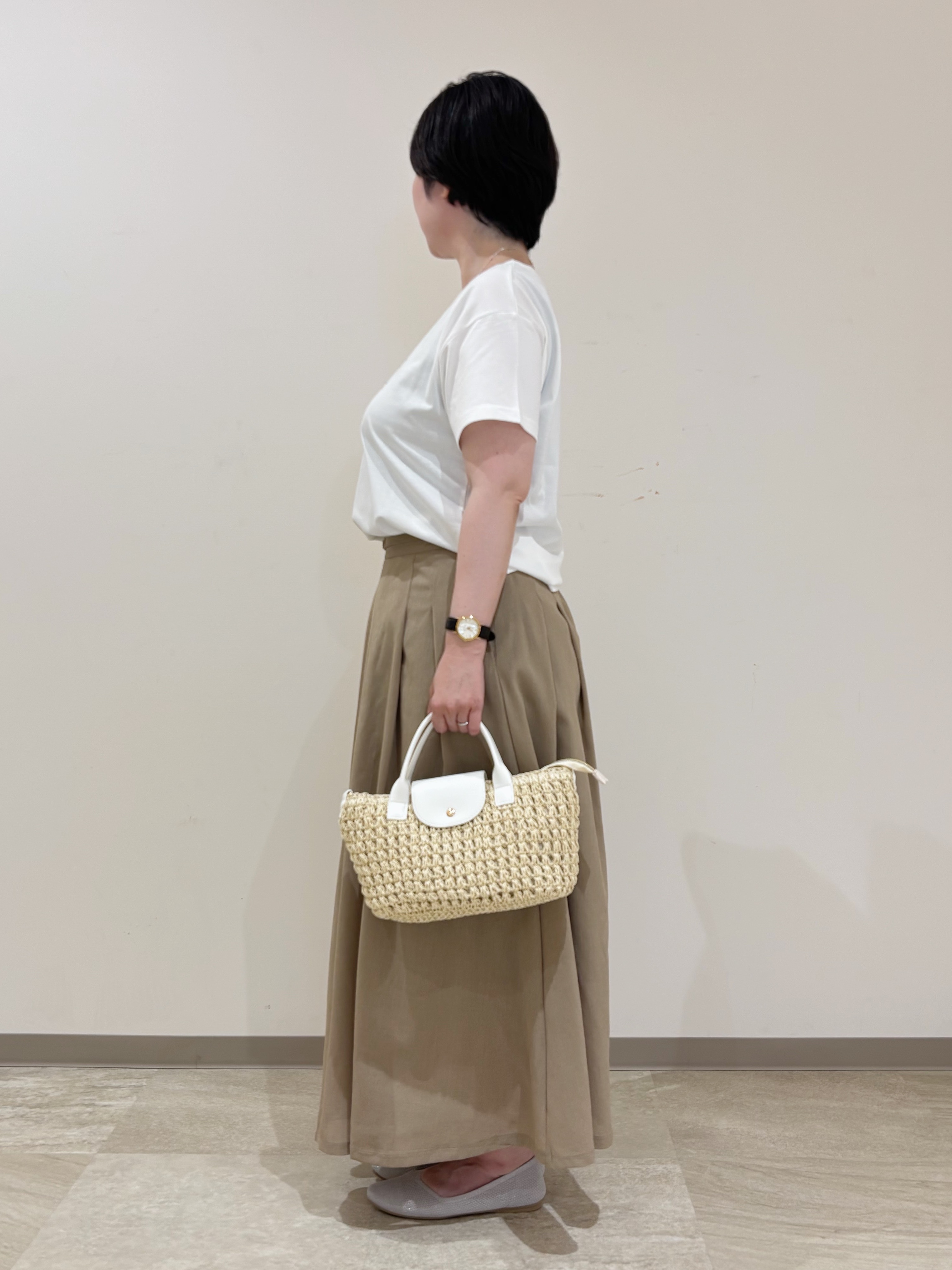 marikoさんの「grove｜【遮熱／吸水速乾／UVカット】ベーシックロゴTシャツ」を使ったコーディネート