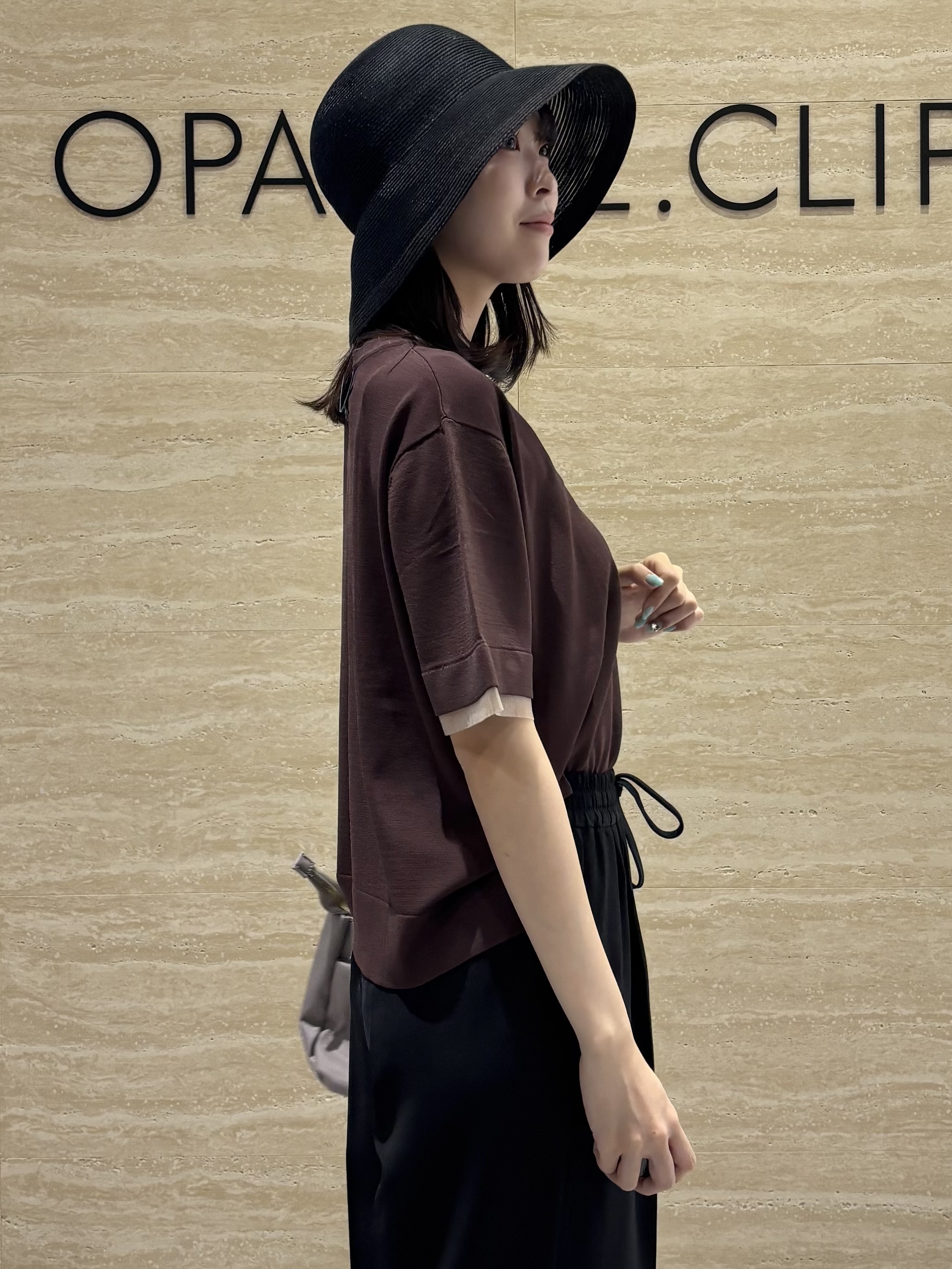 Ririkaさんの「OPAQUE.CLIP｜【UV／接触冷感／抗ピル】シアー＆レイヤード風さらりニット《洗濯機OK》」を使ったコーディネート