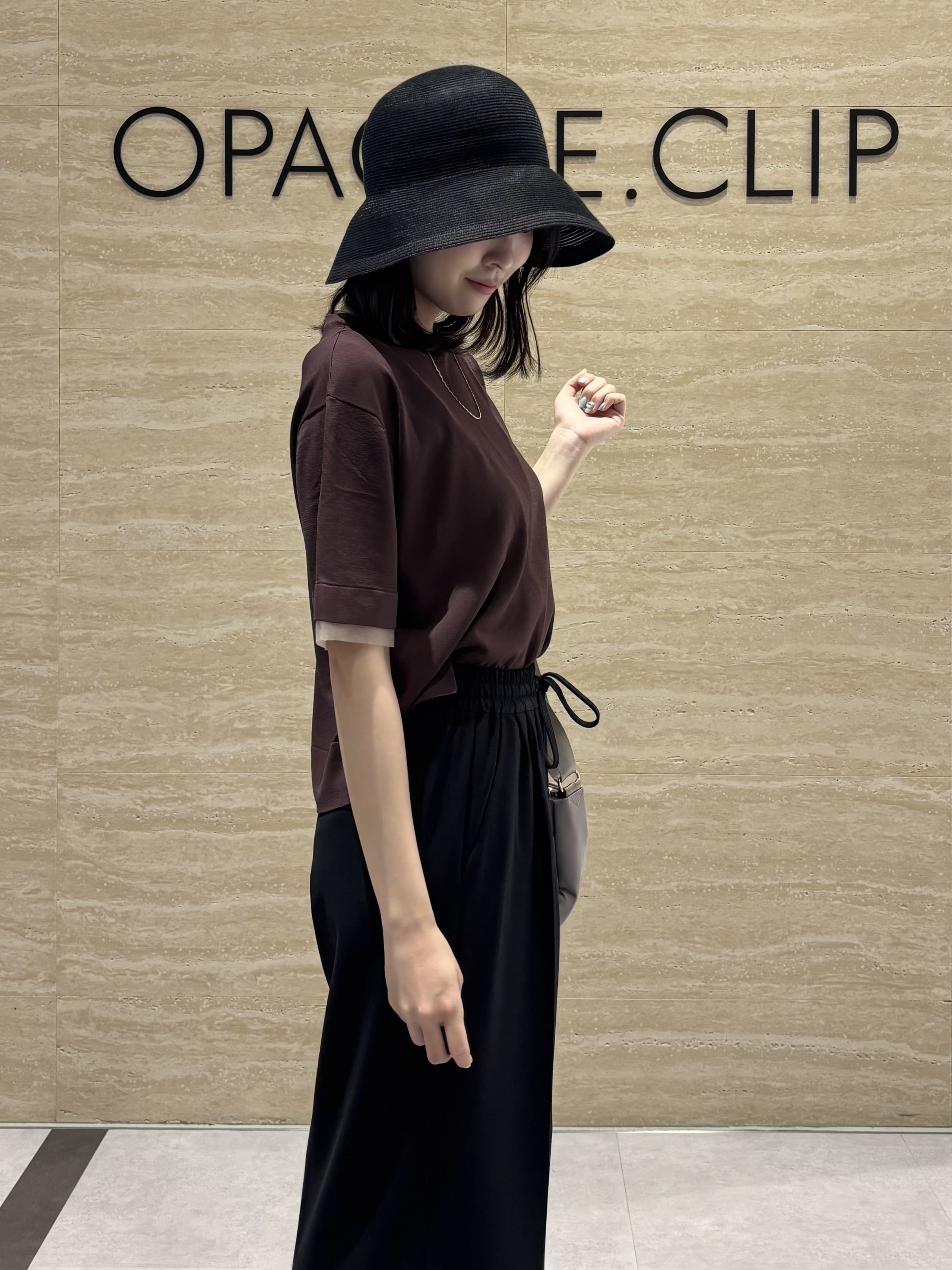 Ririkaさんの「OPAQUE.CLIP｜【UV／接触冷感／抗ピル】シアー＆レイヤード風さらりニット《洗濯機OK》」を使ったコーディネート