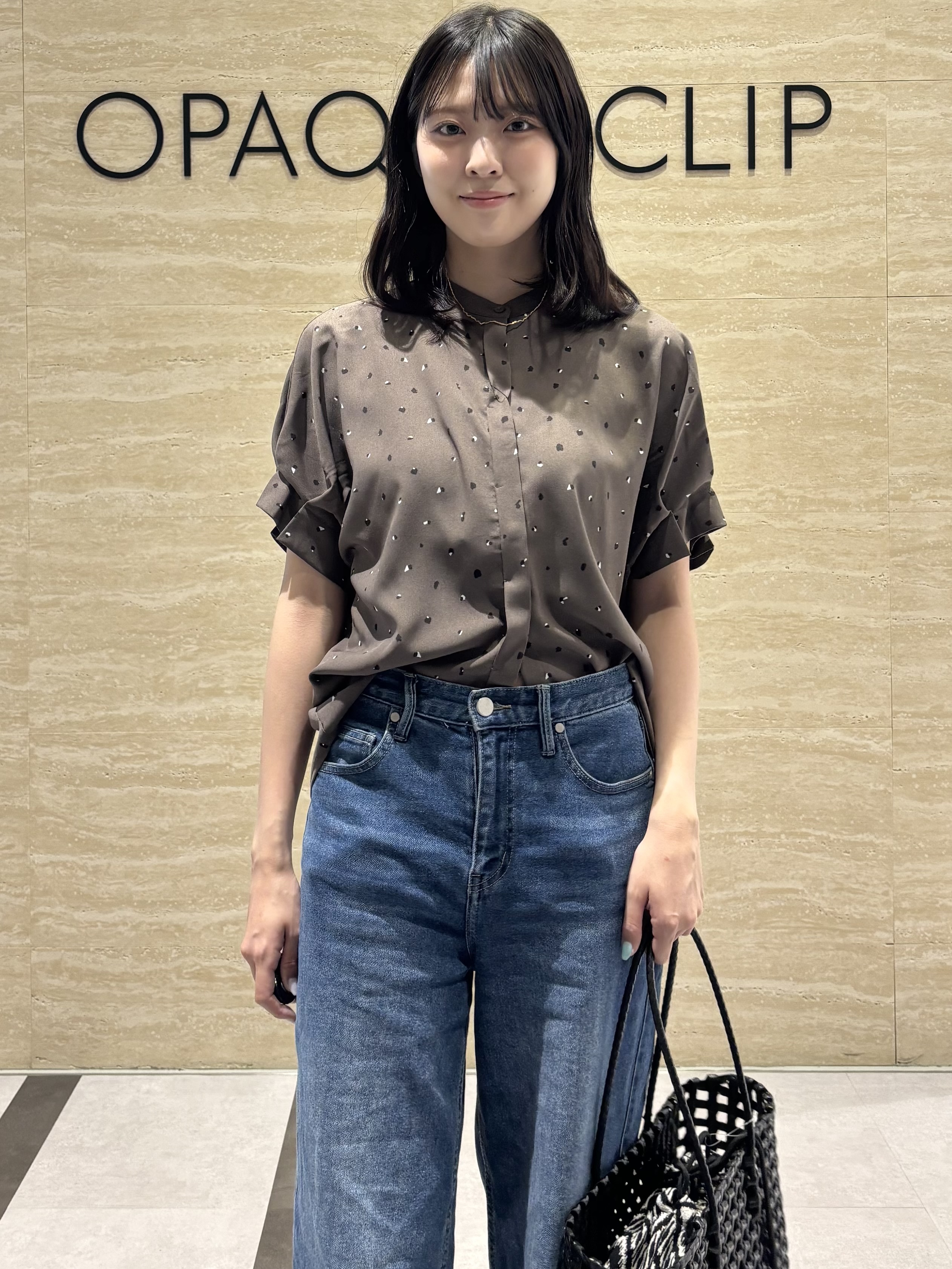 Ririkaさんの「OPAQUE.CLIP｜タックスリーブ プリントブラウス《イージーアイロン／洗濯機OK》」を使ったコーディネート