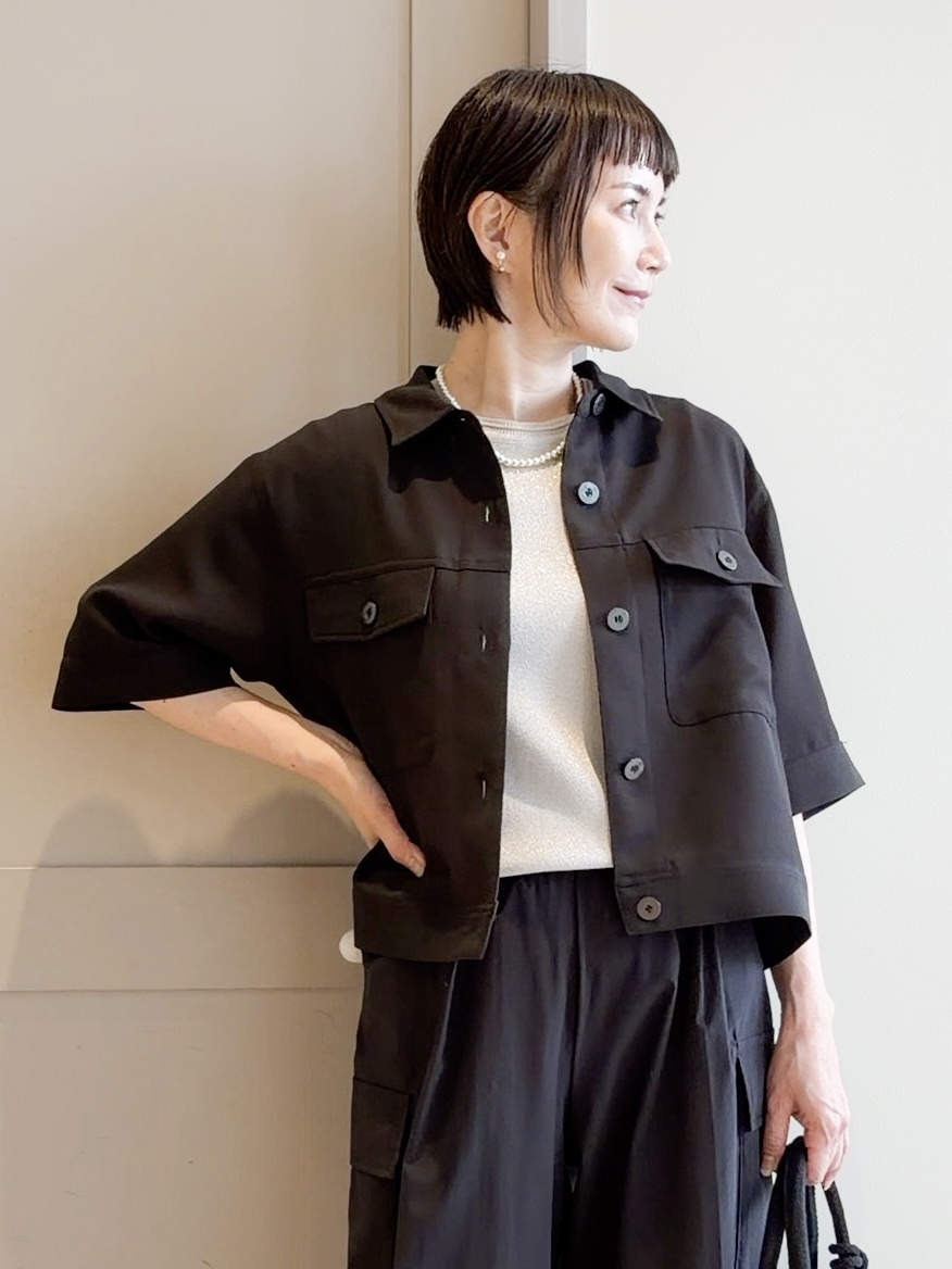 yamakoさんの「grove｜【吸水速乾・通気性・洗える】衿付きハーフジャケット」を使ったコーディネート