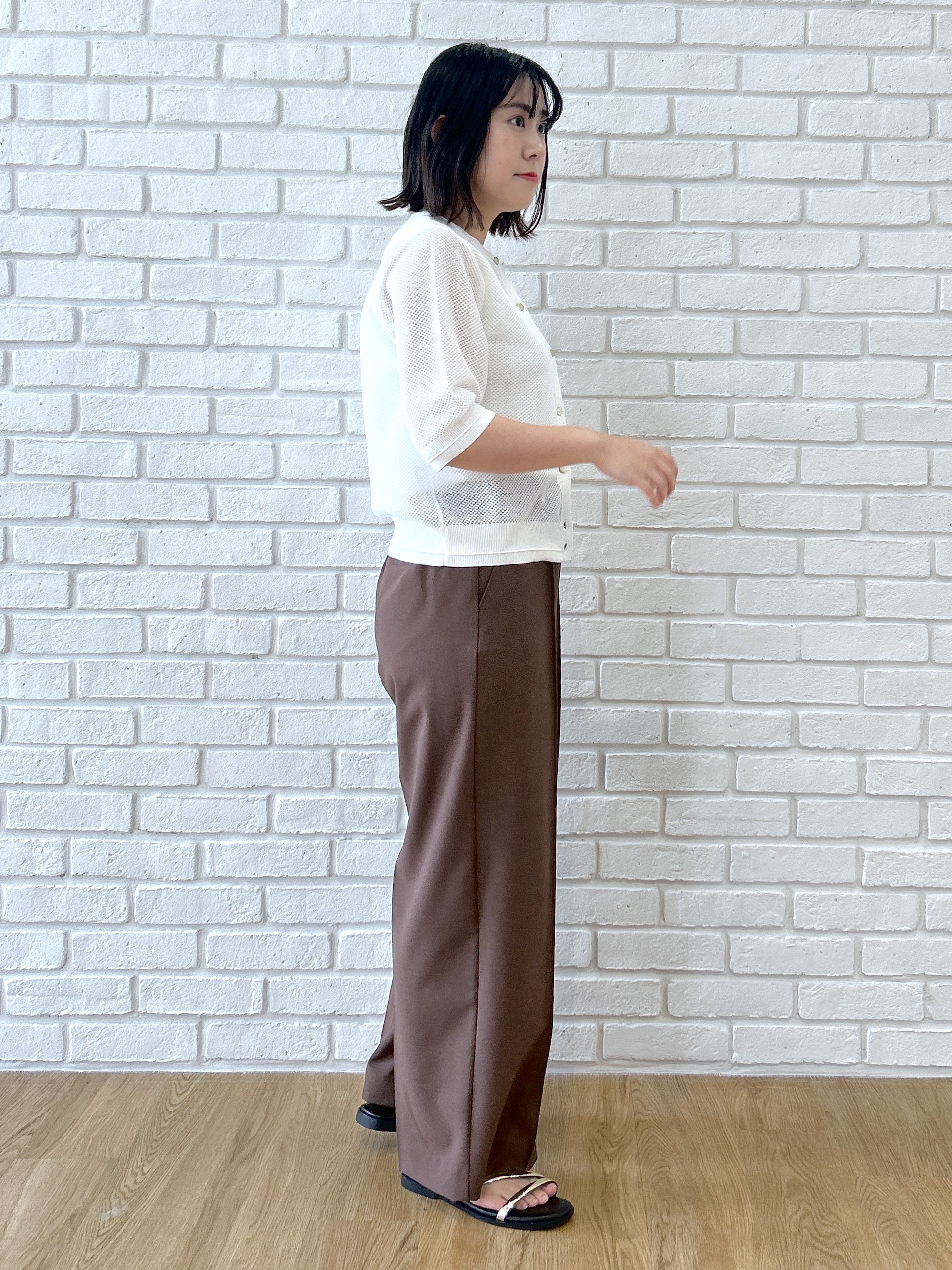 Hirokaさんの「grove｜【洗える】透けない、大人のメッシュカーディガン」を使ったコーディネート