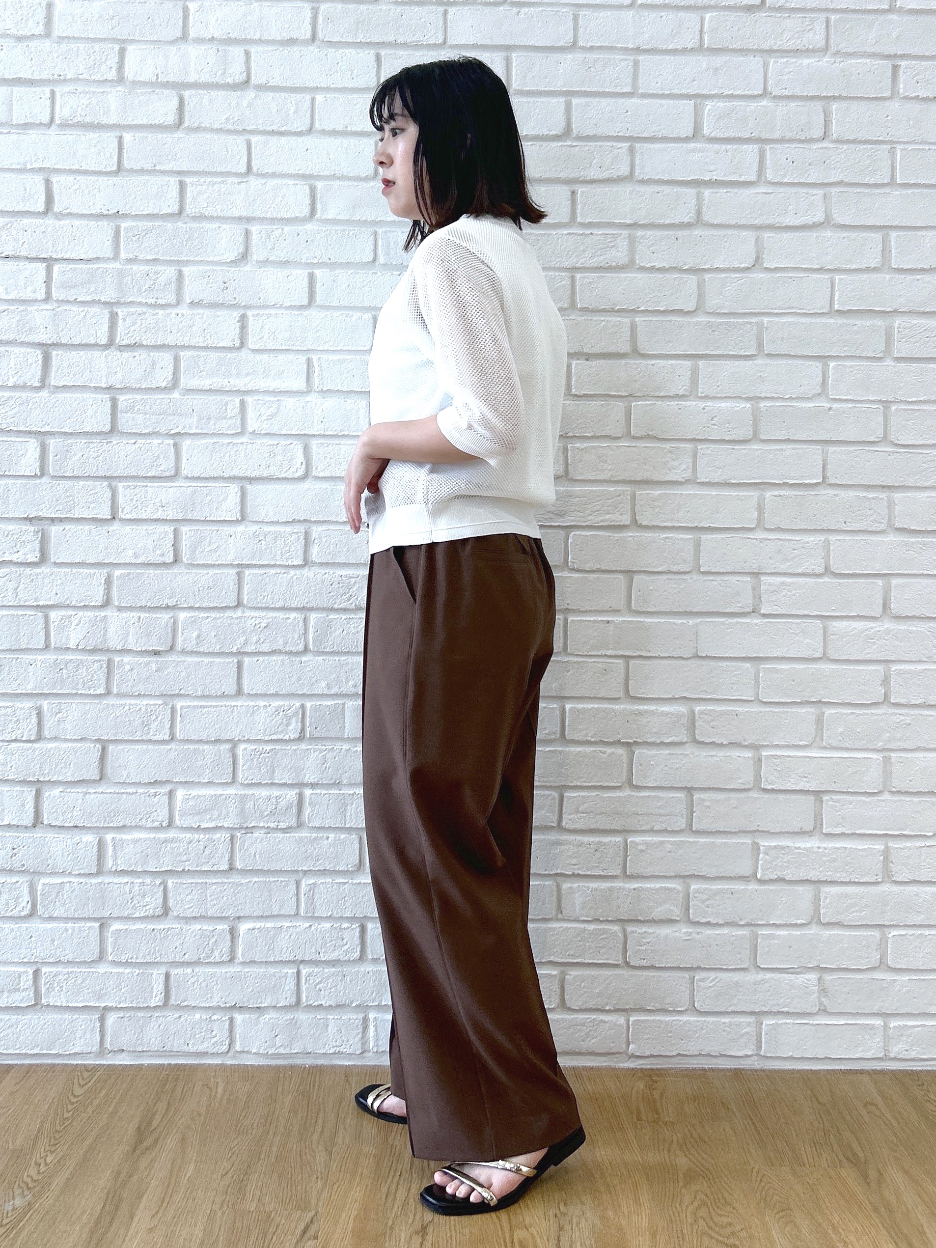 Hirokaさんの「grove｜【洗える】透けない、大人のメッシュカーディガン」を使ったコーディネート