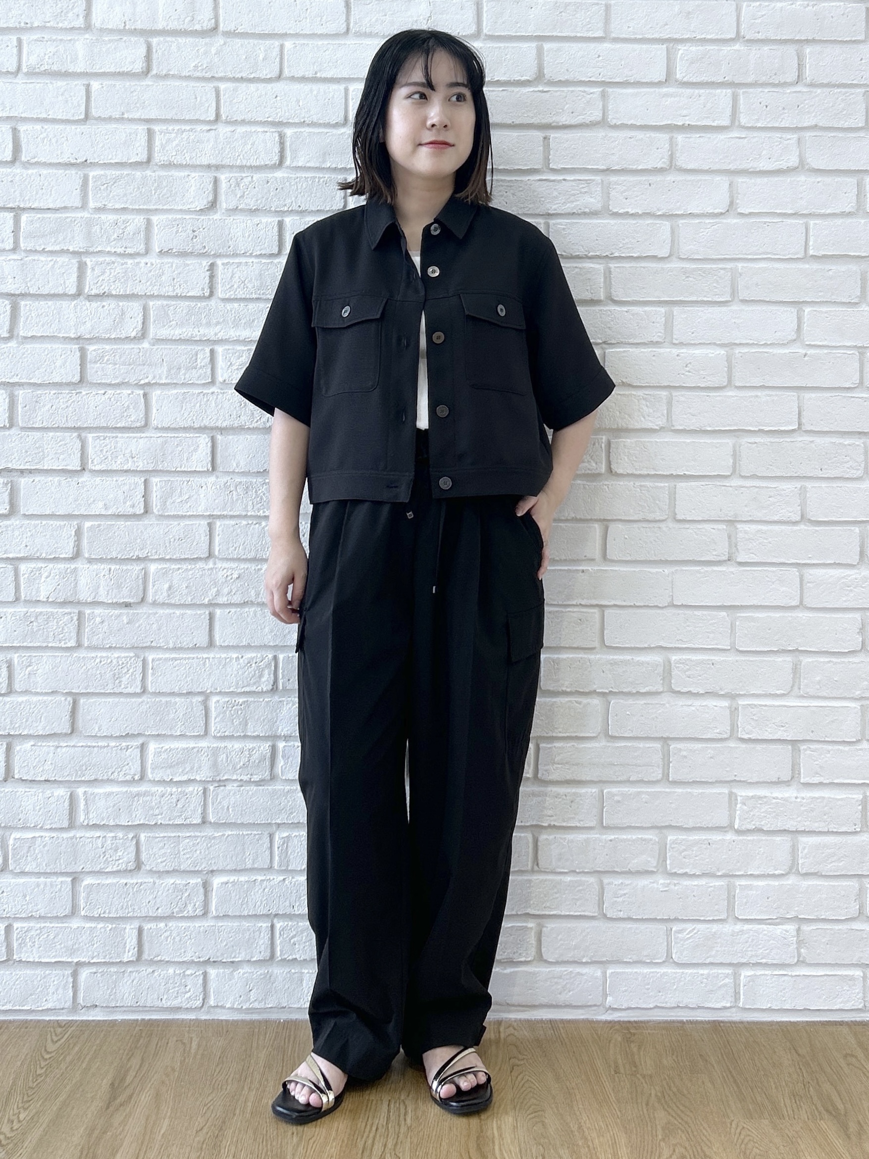 Hirokaさんの「grove｜【吸水速乾・通気性・洗える】衿付きハーフジャケット」を使ったコーディネート