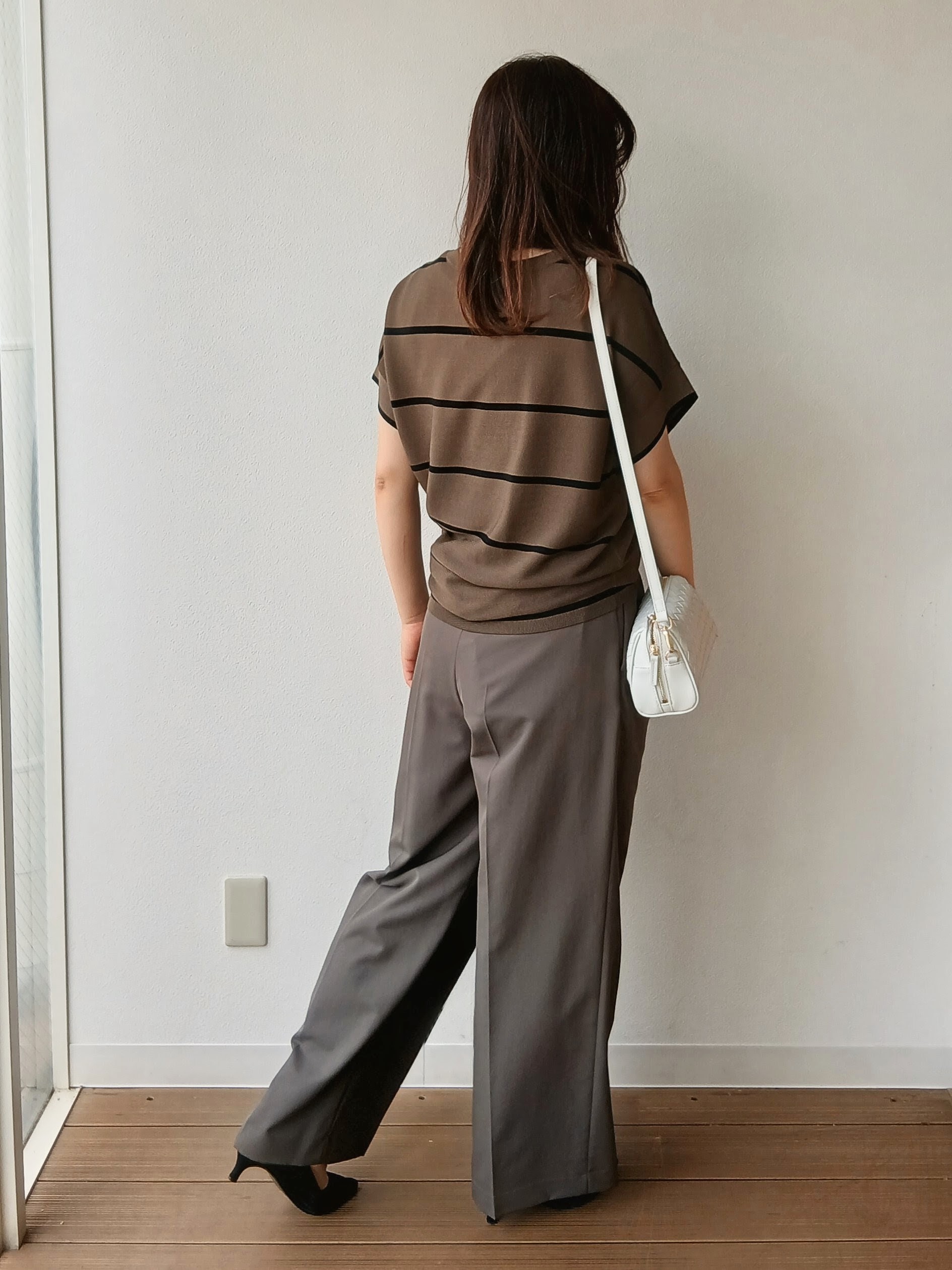 なみきさんの「UNTITLED｜【11色展開/体型カバー】前後2WAYフレンチスリーブニット」を使ったコーディネート