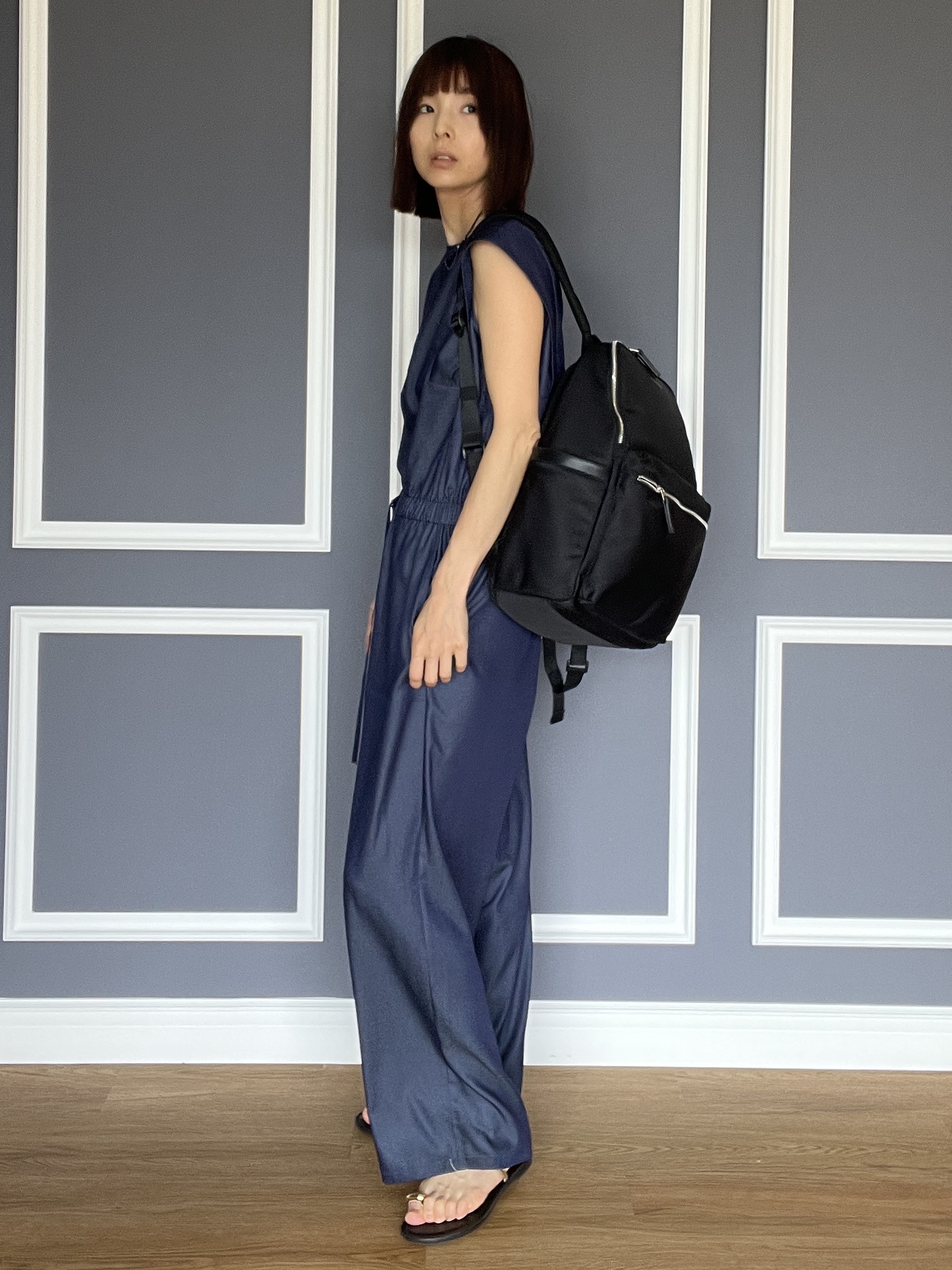 misaさんの「DRESSTERIOR｜NICOLAS LAINAS（ニコラスライナス）ソフトソールトングサンダル」を使ったコーディネート