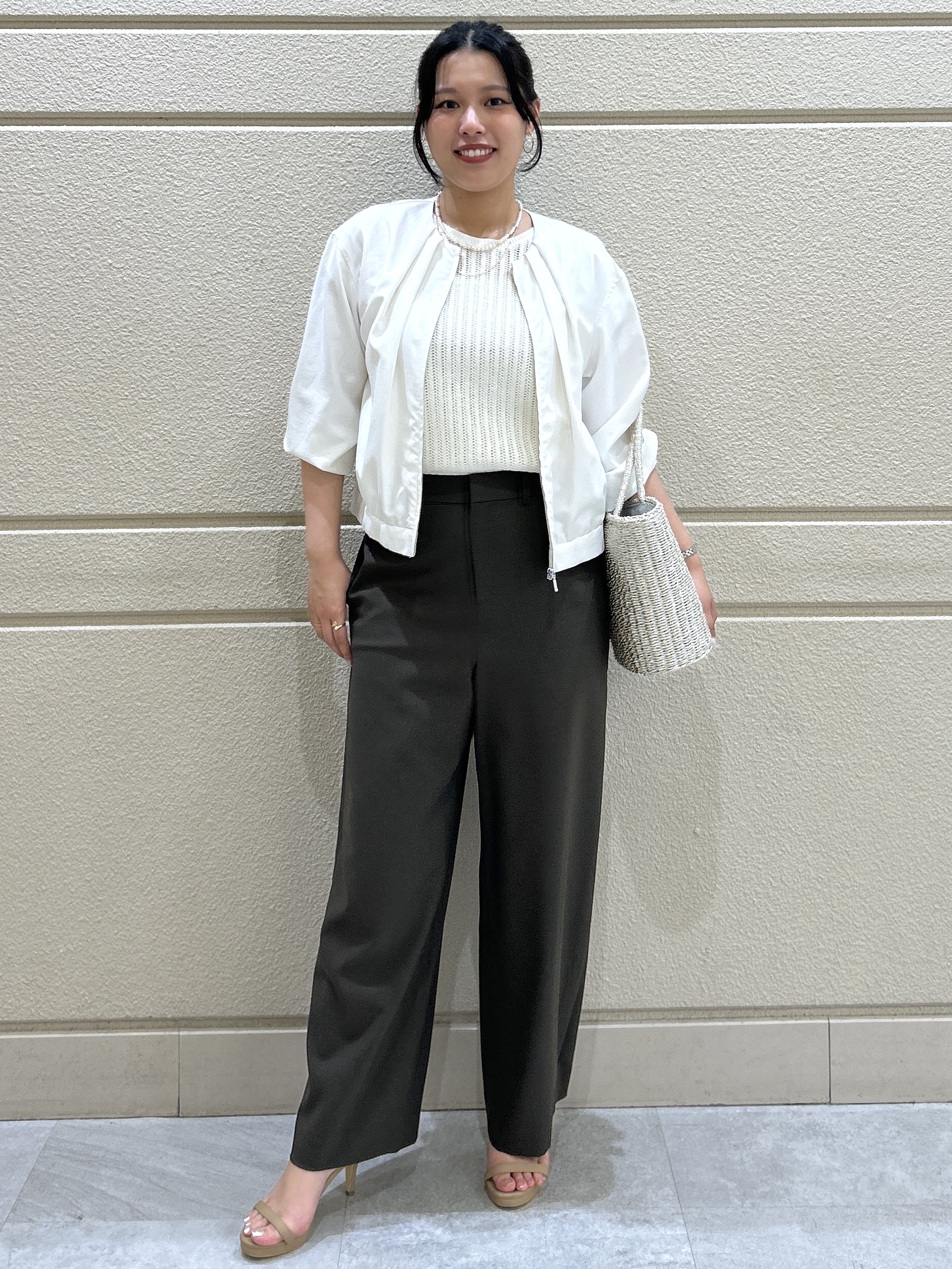 Momokaさんの「COUP DE CHANCE｜【手洗い可／軽量】ノーカラーブルゾン」を使ったコーディネート