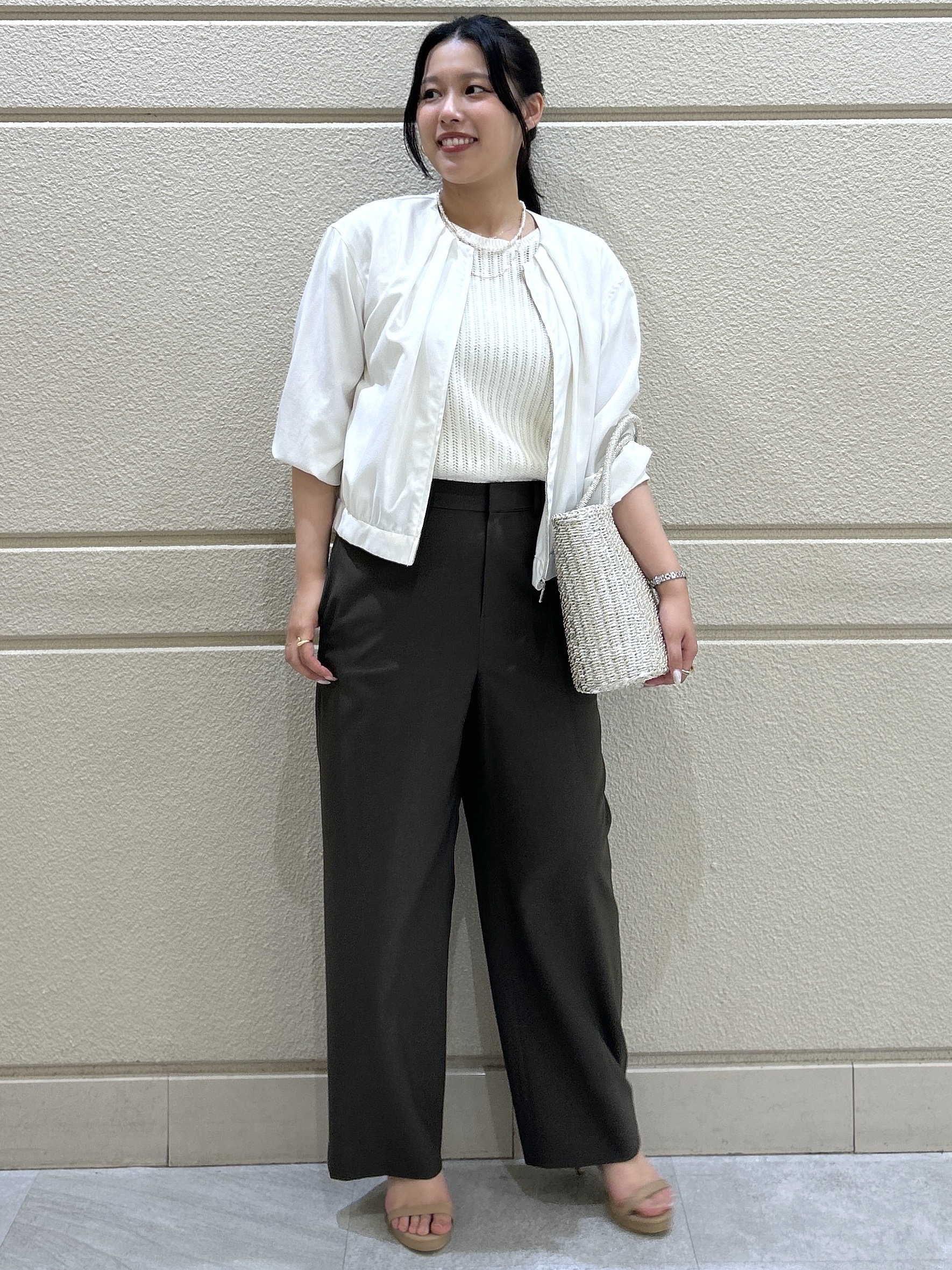 Momokaさんの「COUP DE CHANCE｜【手洗い可／軽量】ノーカラーブルゾン」を使ったコーディネート