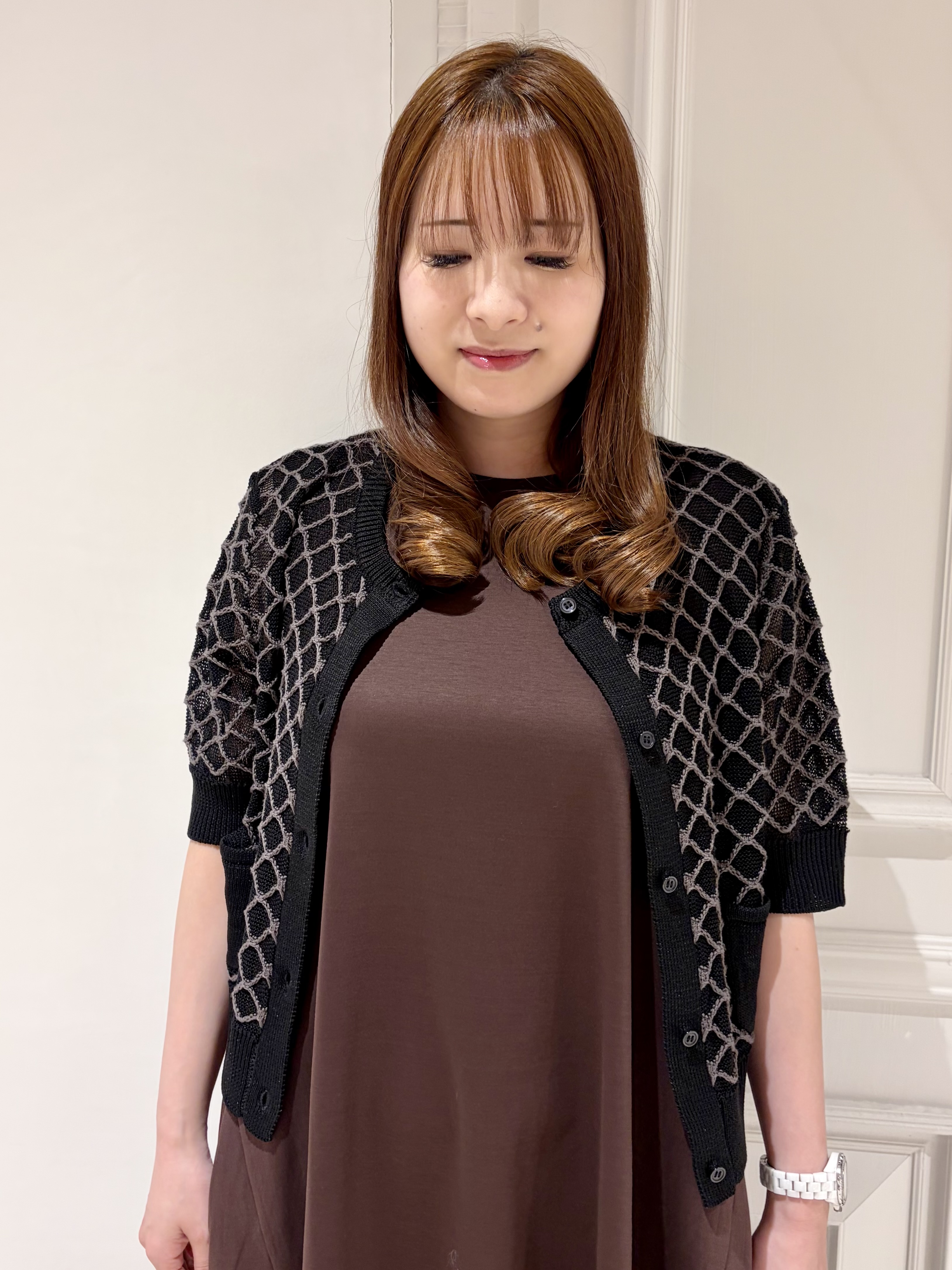 minowaさんの「DRESSTERIOR｜【接触冷感／抗菌防臭／消臭/ウォッシャブル】アイスクリアコットン フレンチスリーブワンピース」を使ったコーディネート
