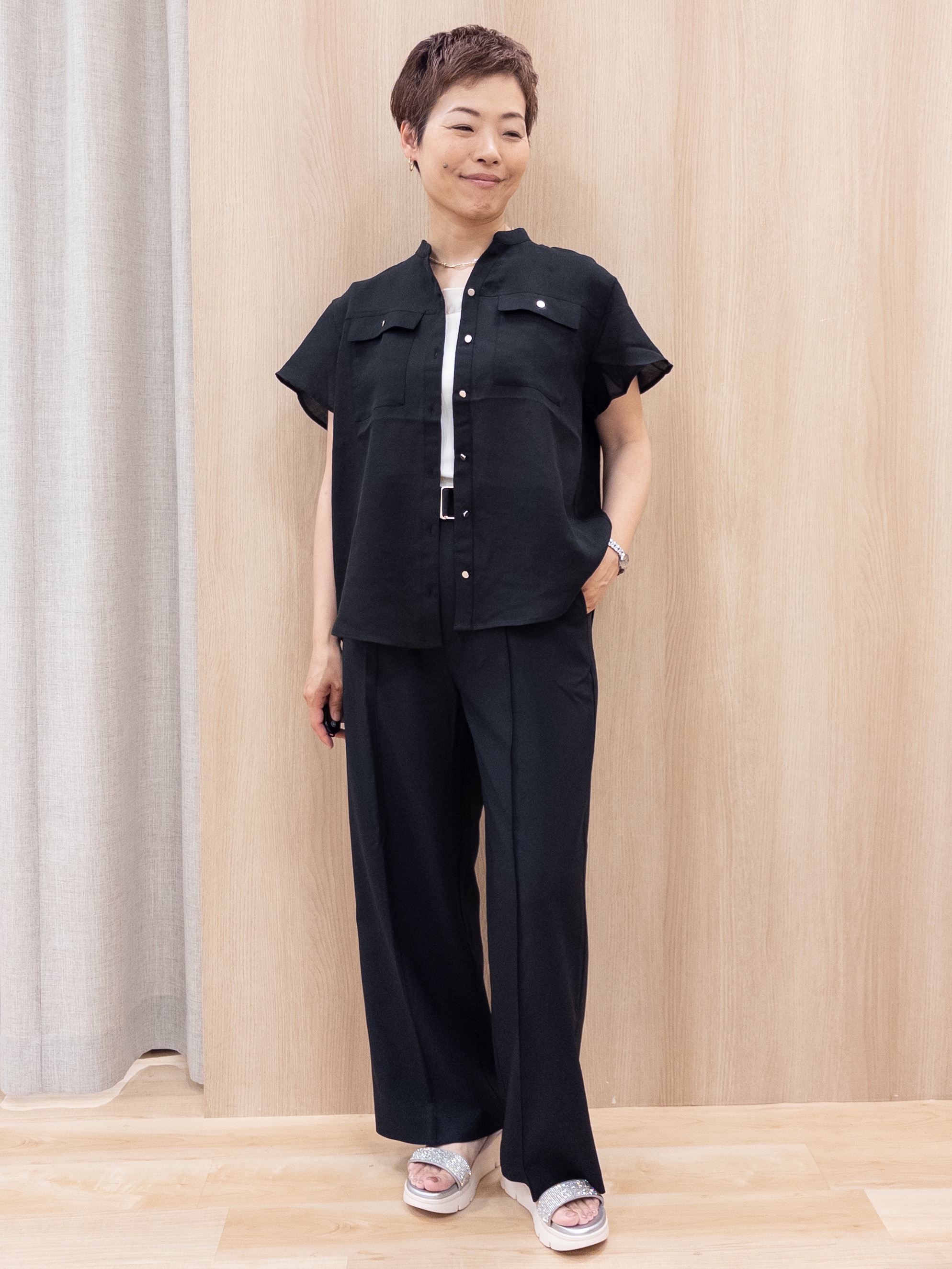シュウコさんの「grove｜シアードッキングスクエアタンク」を使ったコーディネート