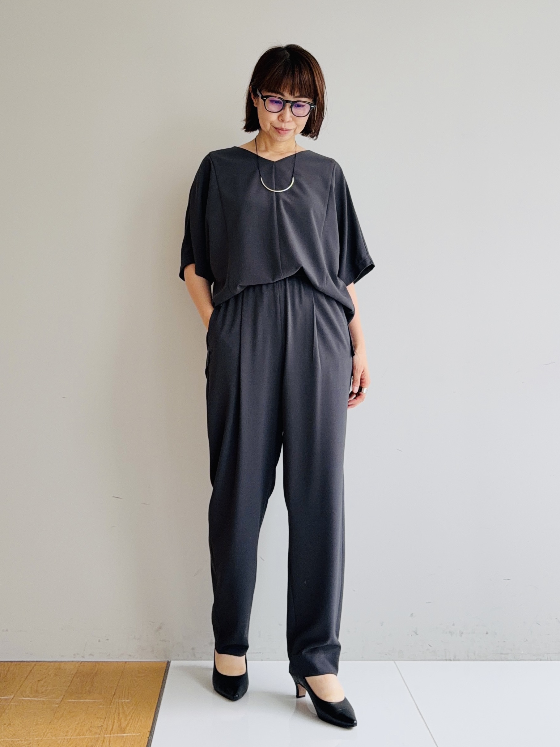 murayamaさんの「INDIVI｜【体型＆二の腕カバー/着る日傘】ドルマントップス」を使ったコーディネート
