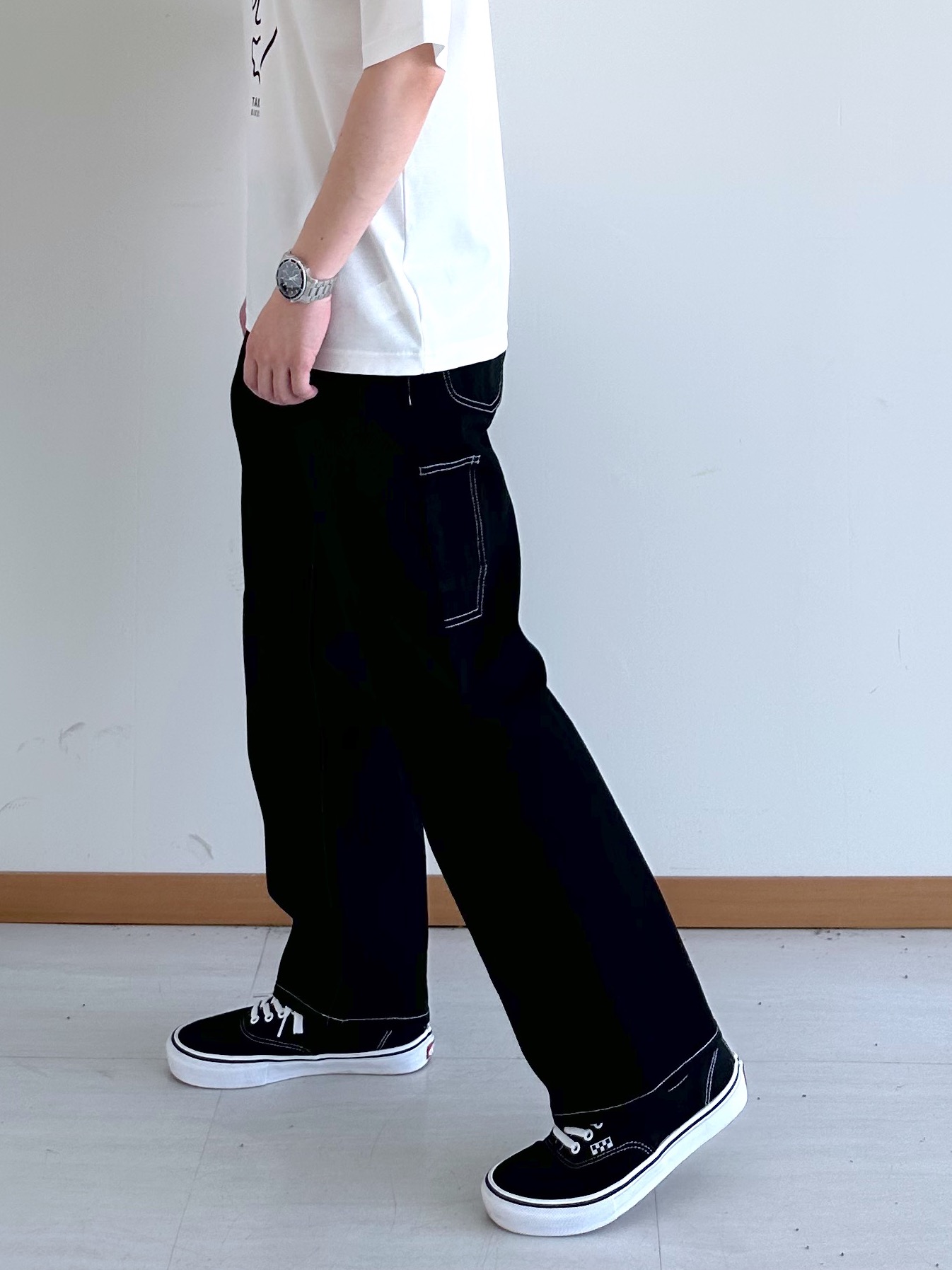 イッシーさんの「TAKEO KIKUCHI｜【BOWLER HAT LABEL】アイスクリアコットン ワンストローク 半袖Tシャツ」を使ったコーディネート