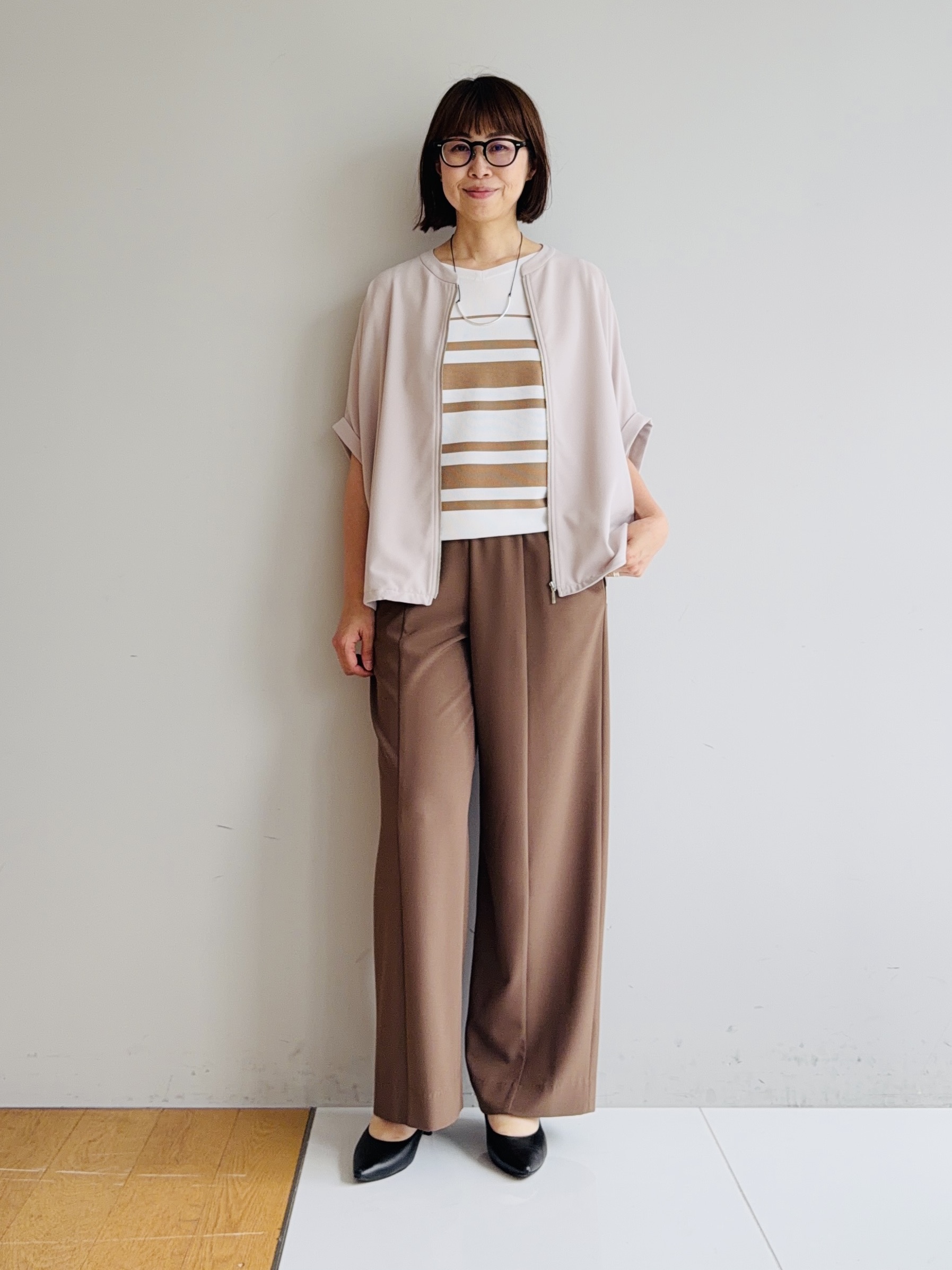murayamaさんの「INDIVI｜【秋羽織り/着る日傘】ドルマンフォルムブルゾン」を使ったコーディネート
