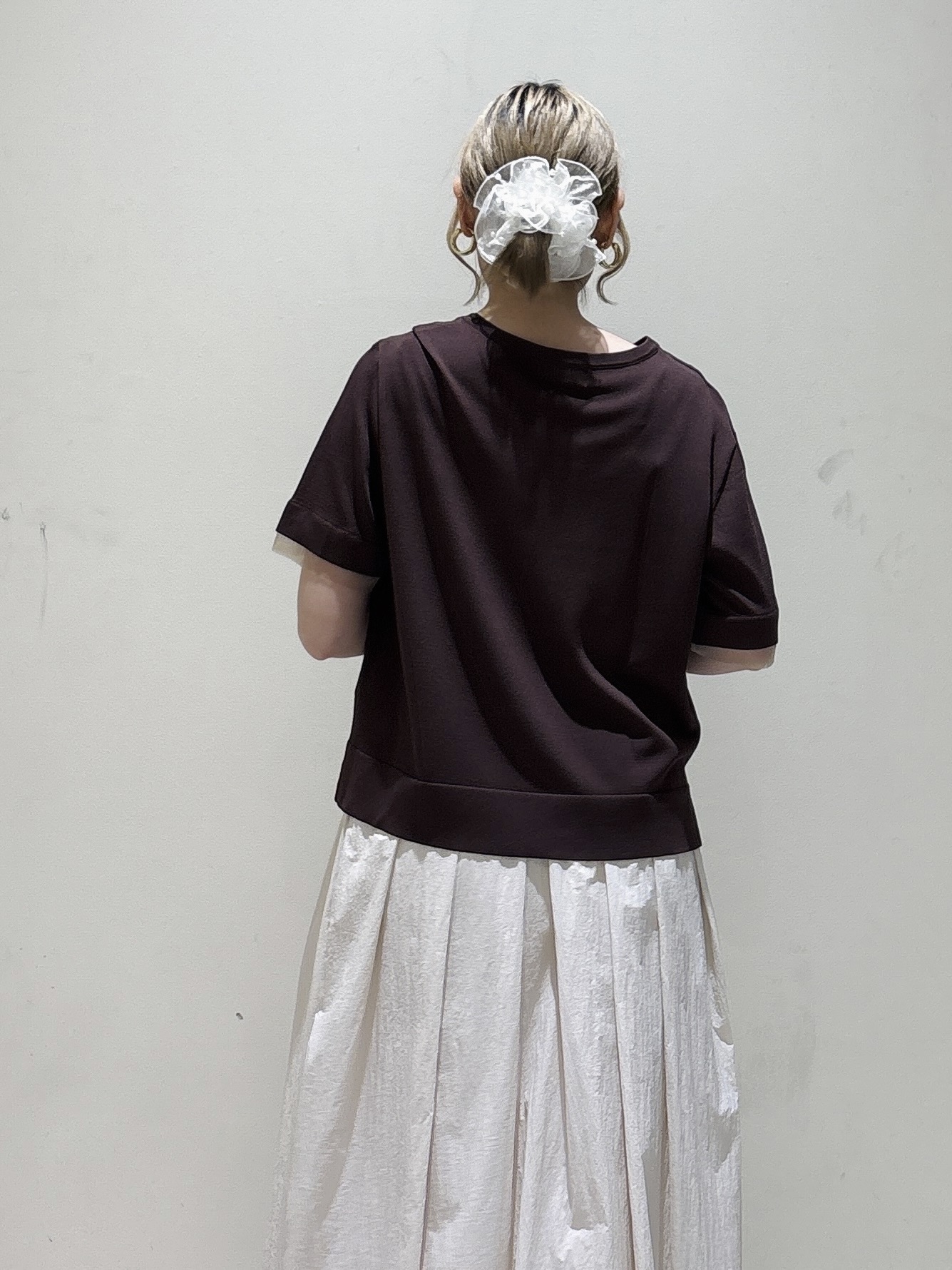 みきちぃさんの「OPAQUE.CLIP｜【UV／接触冷感／抗ピル】シアー＆レイヤード風さらりニット《洗濯機OK》」を使ったコーディネート