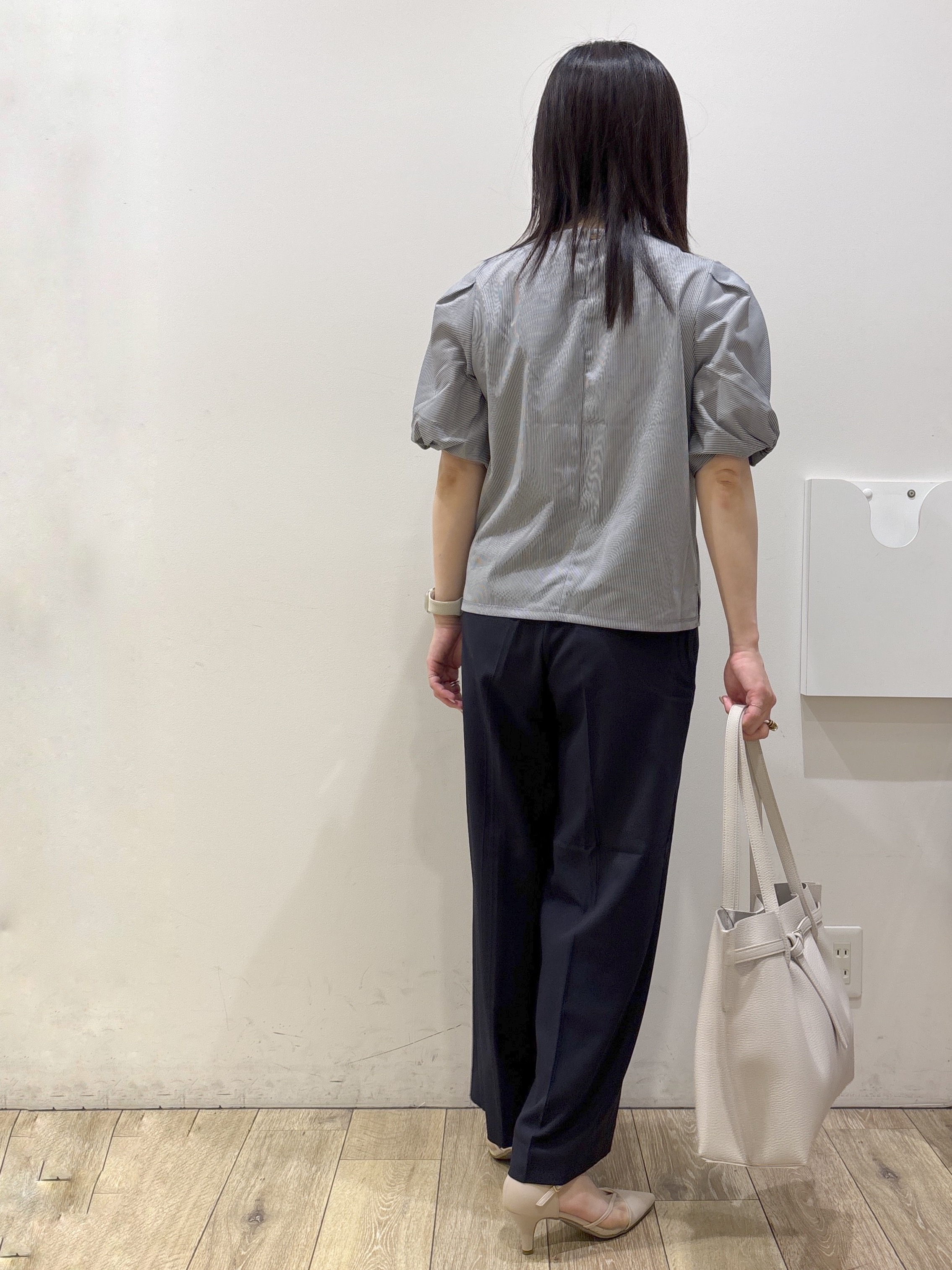 mameさんの「index｜【吸水速乾】ストライプ調デザインスリーブトップス《洗濯機OK》」を使ったコーディネート