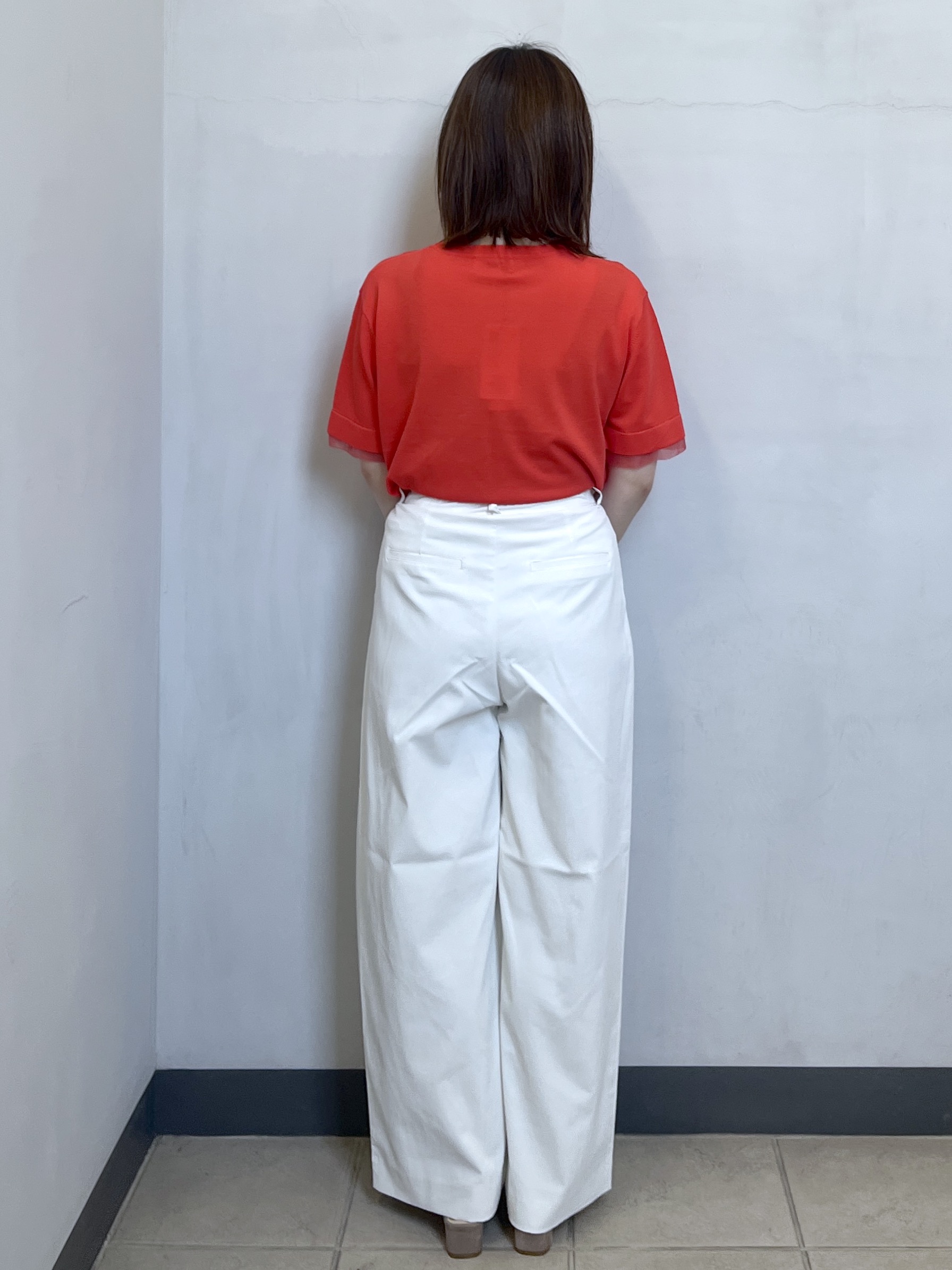 mikiさんの「OPAQUE.CLIP｜【UV／接触冷感／抗ピル】シアー＆レイヤード風さらりニット《洗濯機OK》」を使ったコーディネート