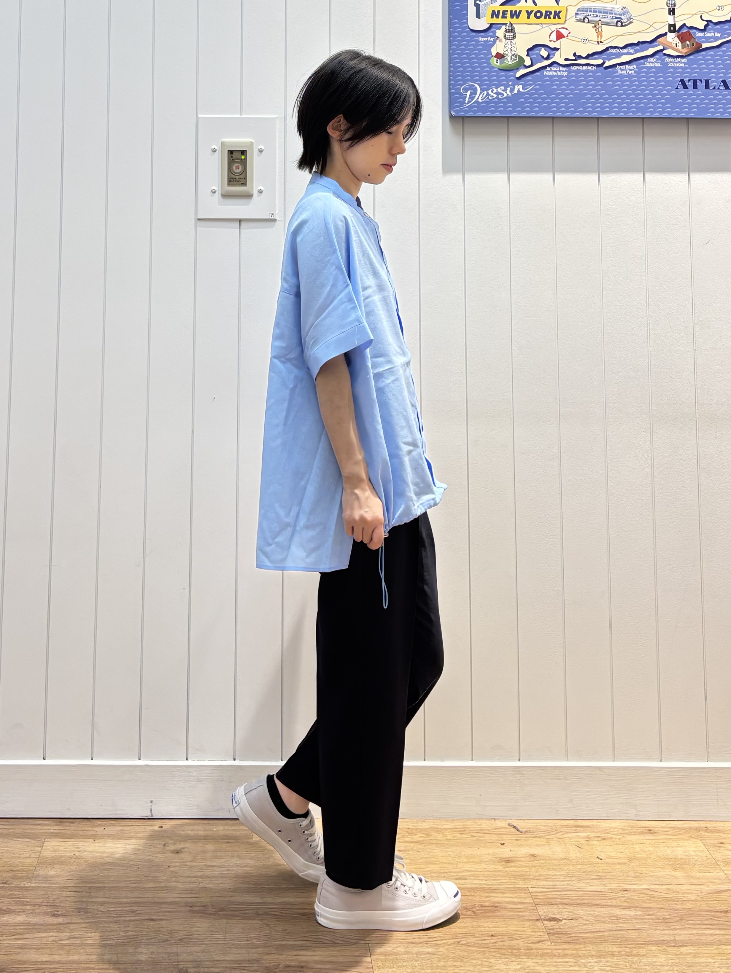 OKADAさんの「Dessin｜【高通気/セットアップ可】ドロストシャツ」を使ったコーディネート