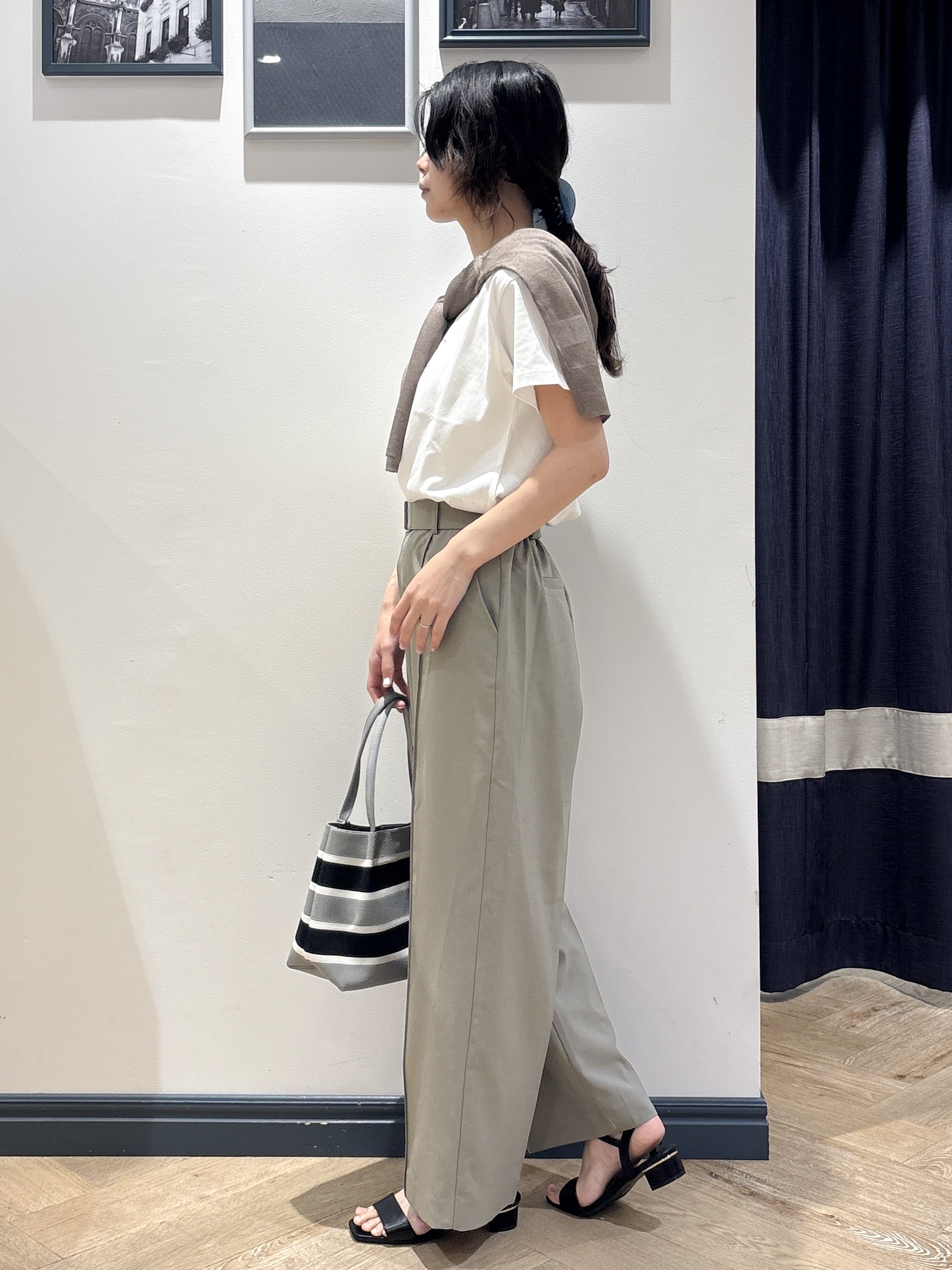 ayakaさんの「grove｜高評価！【洗える/名品】大人の透け感、シアーカーディガン」を使ったコーディネート