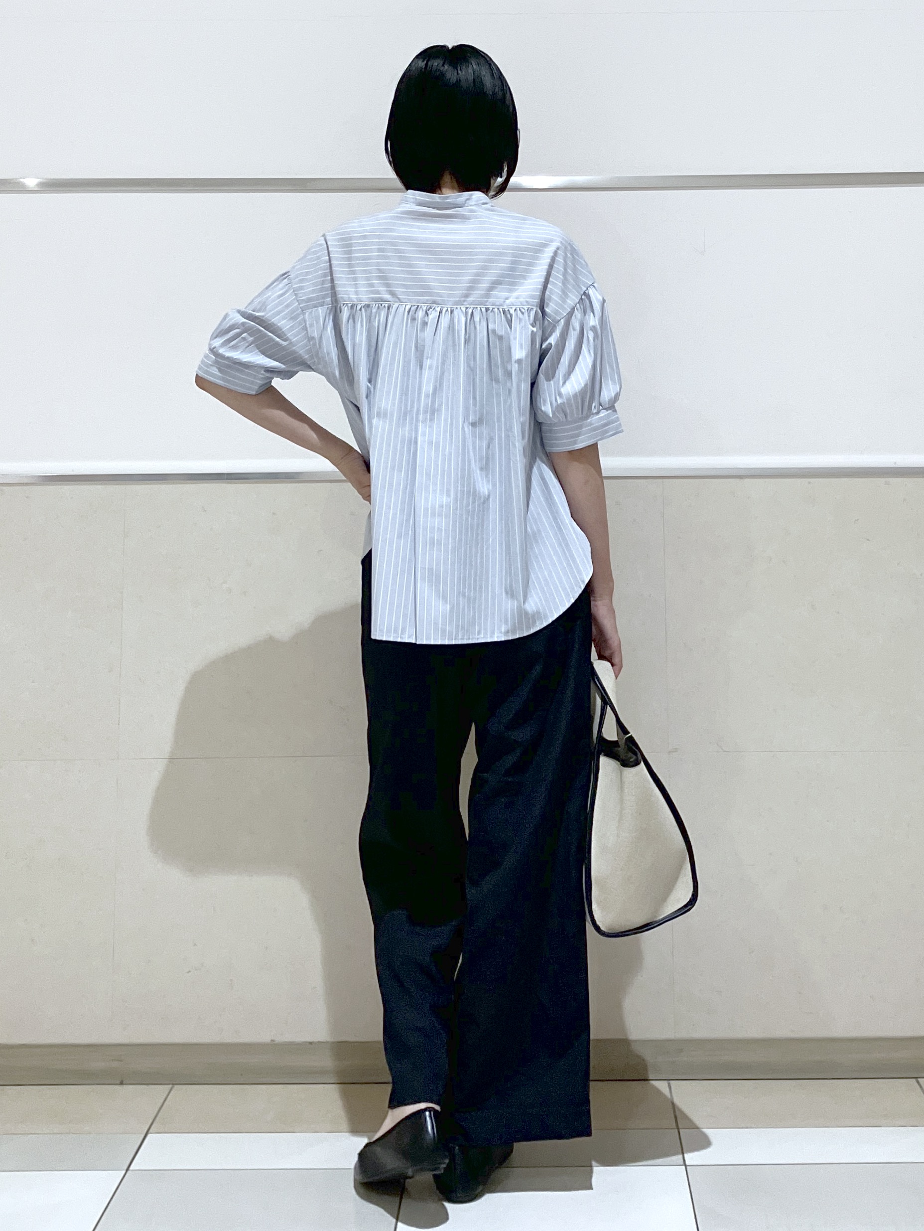 eriko さんの「Dessin｜【洗える】ストライプスキッパーシャツ」を使ったコーディネート