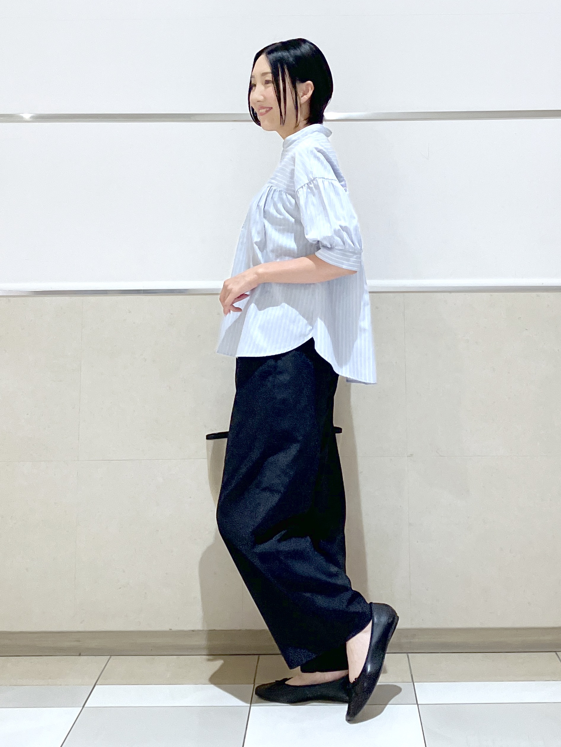 eriko さんの「Dessin｜【洗える】ストライプスキッパーシャツ」を使ったコーディネート